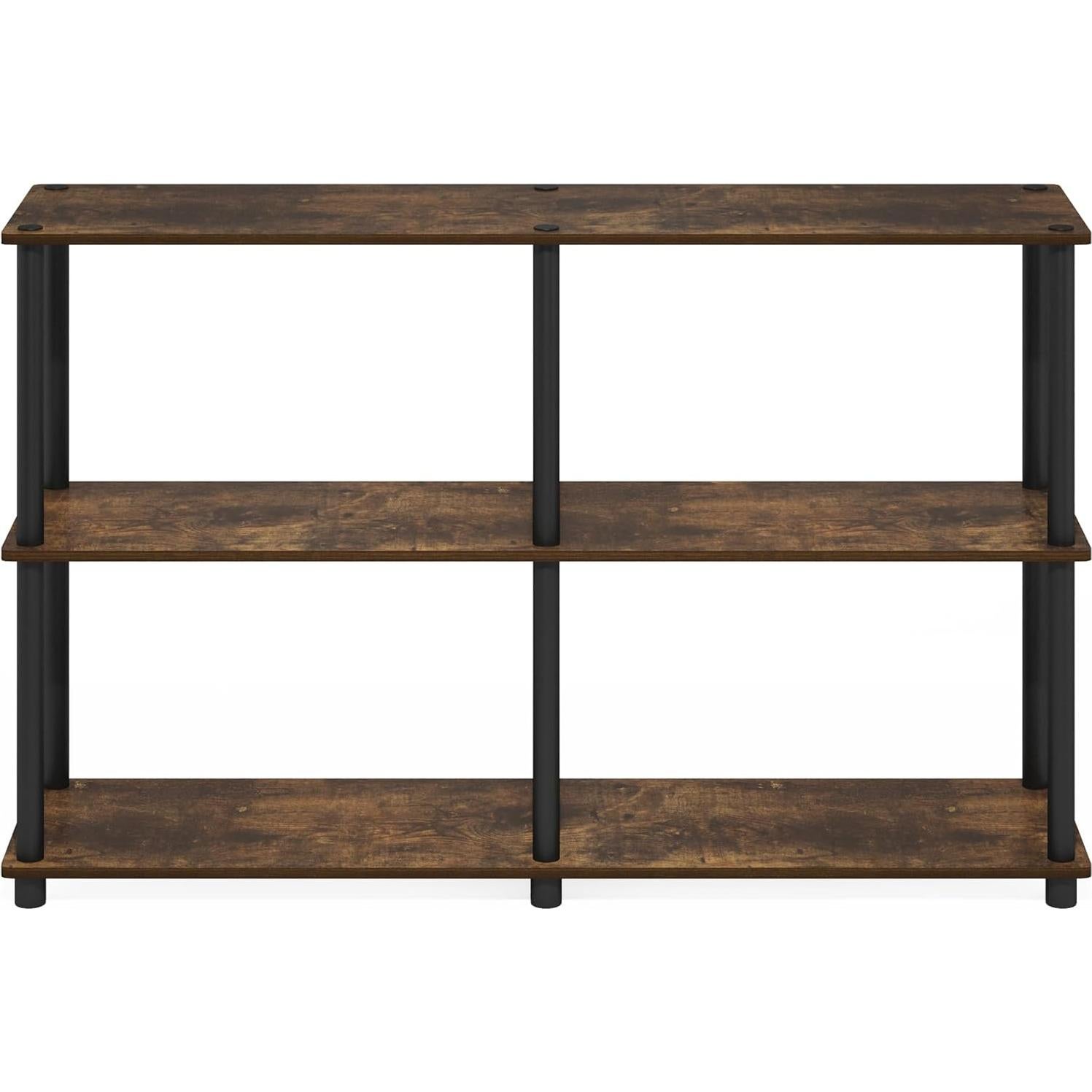 Estante de Almacenamiento Furinno Turn-N-Tube 3 Niveles Pino Ámbar/Negro