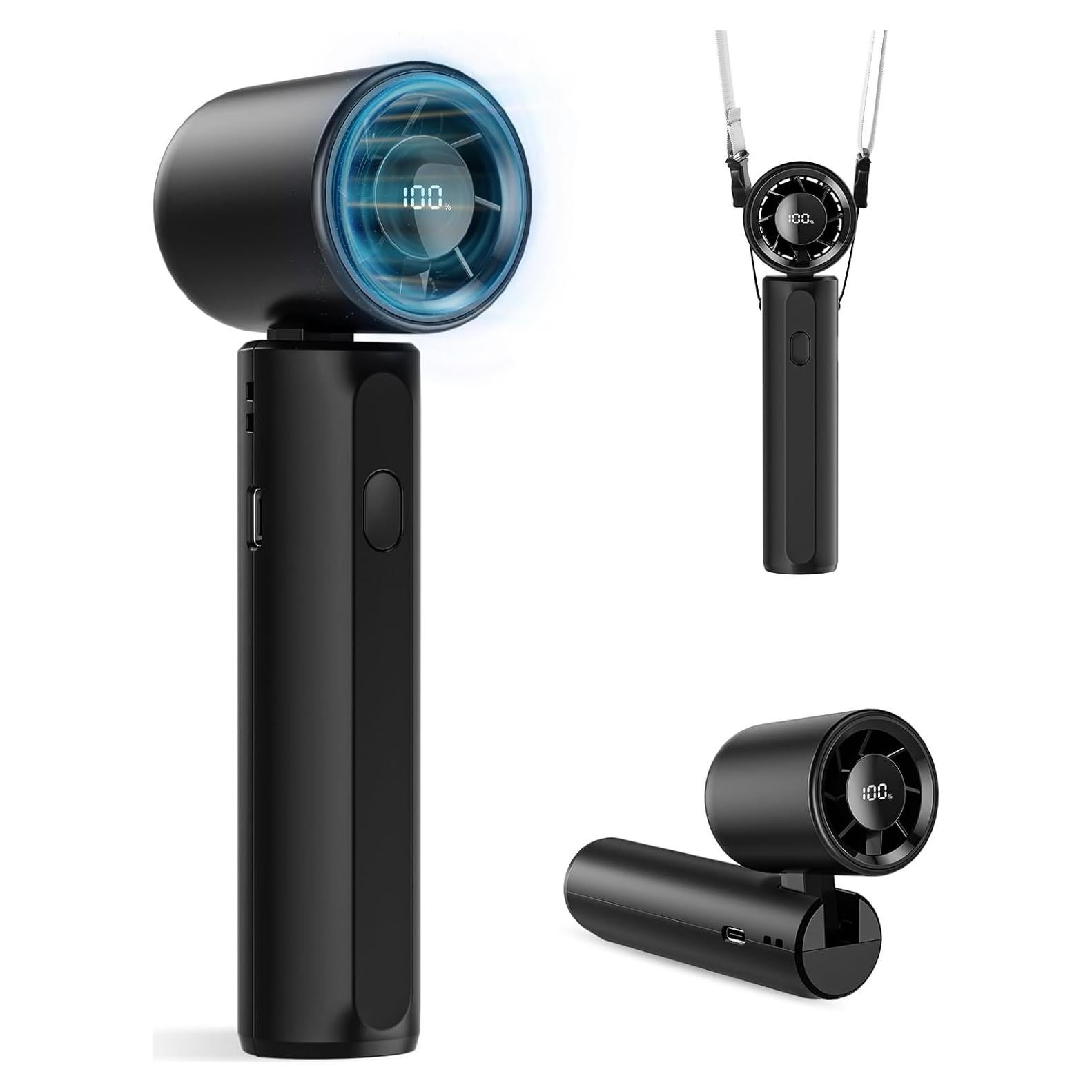 Ventilador Portátil DUOMIY G500 Mini Recargable 18000RPM Negro