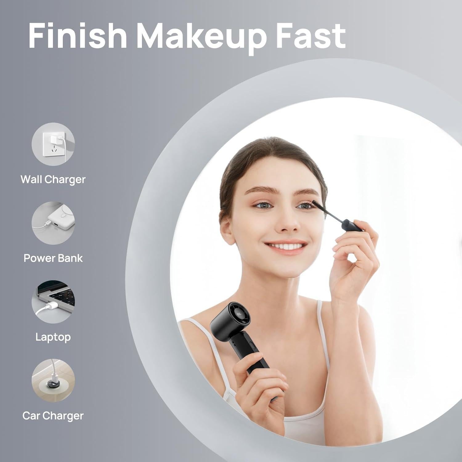 Ventilador Portátil DUOMIY G500 Mini Recargable 18000RPM Negro