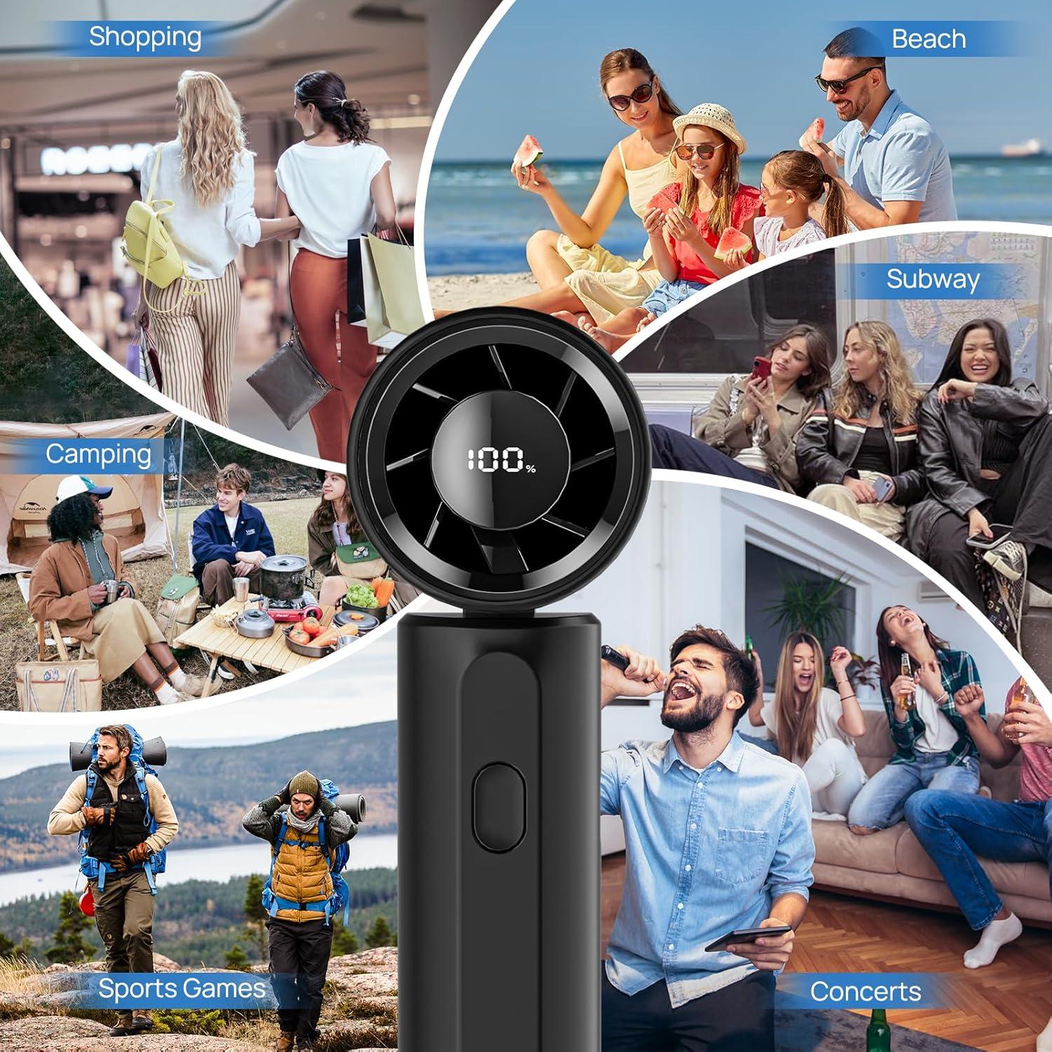 Ventilador Portátil DUOMIY G500 Mini Recargable 18000RPM Negro