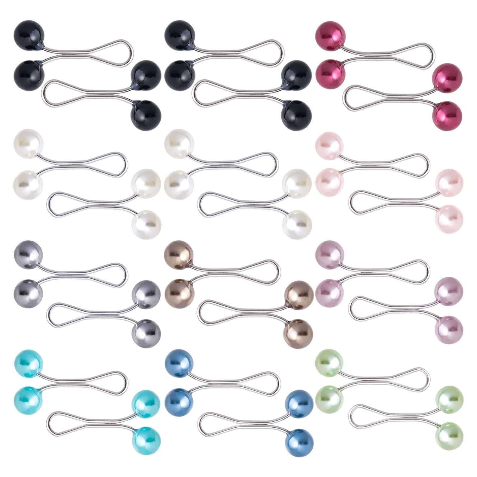 Pinzas para Hijab 24 Pcs Perla Imitación Acero Inoxidable