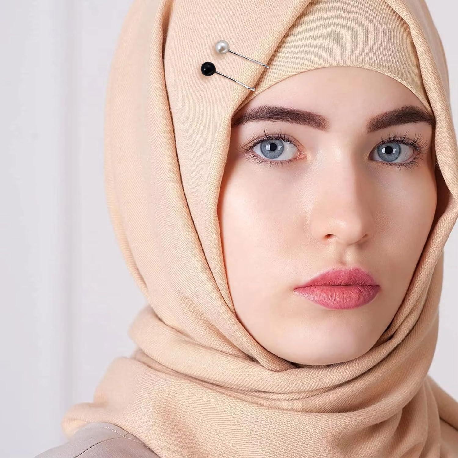 Pinzas para Hijab 24 Pcs Perla Imitación Acero Inoxidable