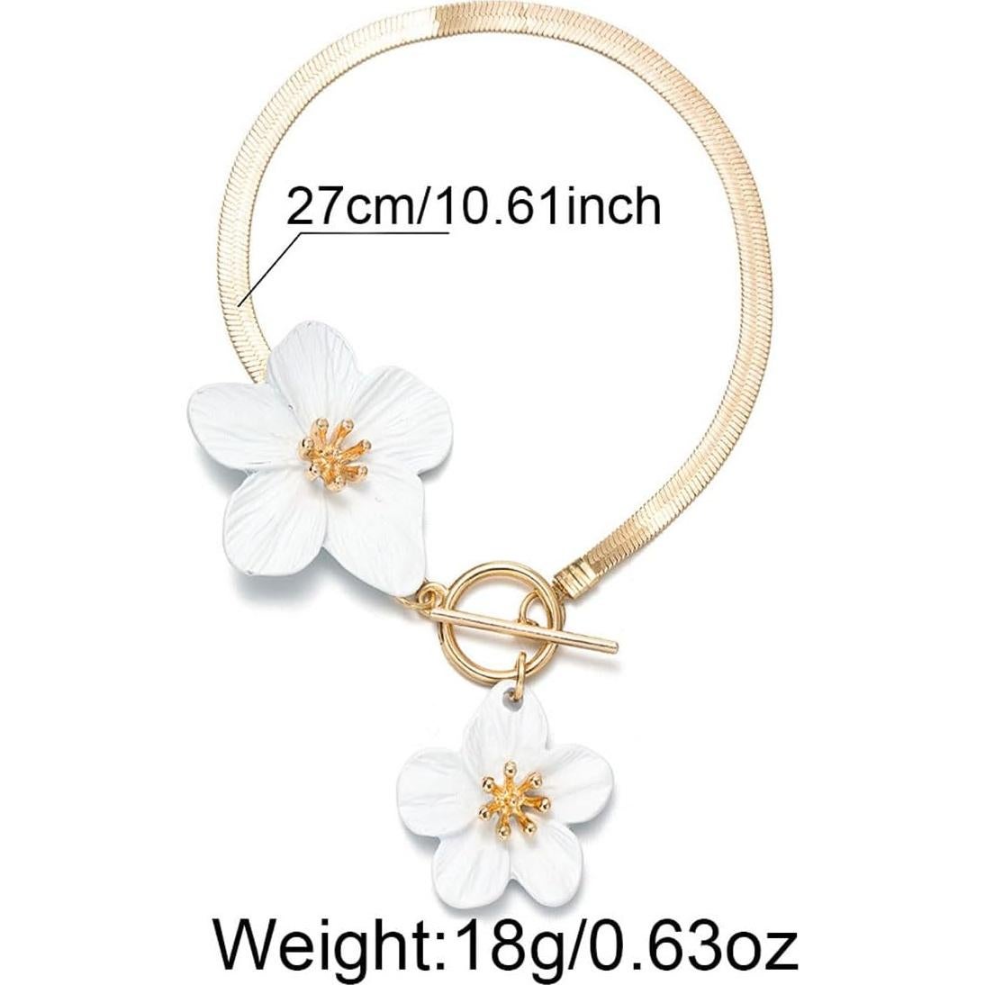 Tobillera Floral Boho para Mujeres - Pulsera de Tobillo Negra