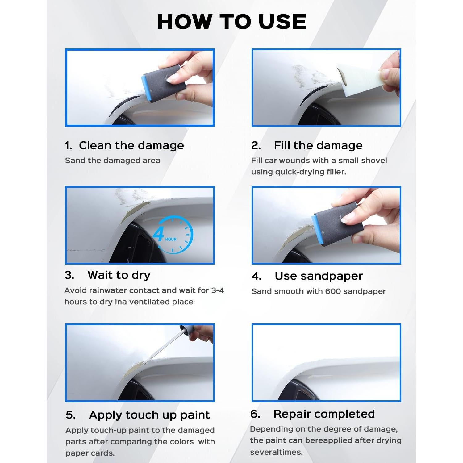 Kit de Pintura de Reparación RSACET 12.1ml Negro Metálico Toyota