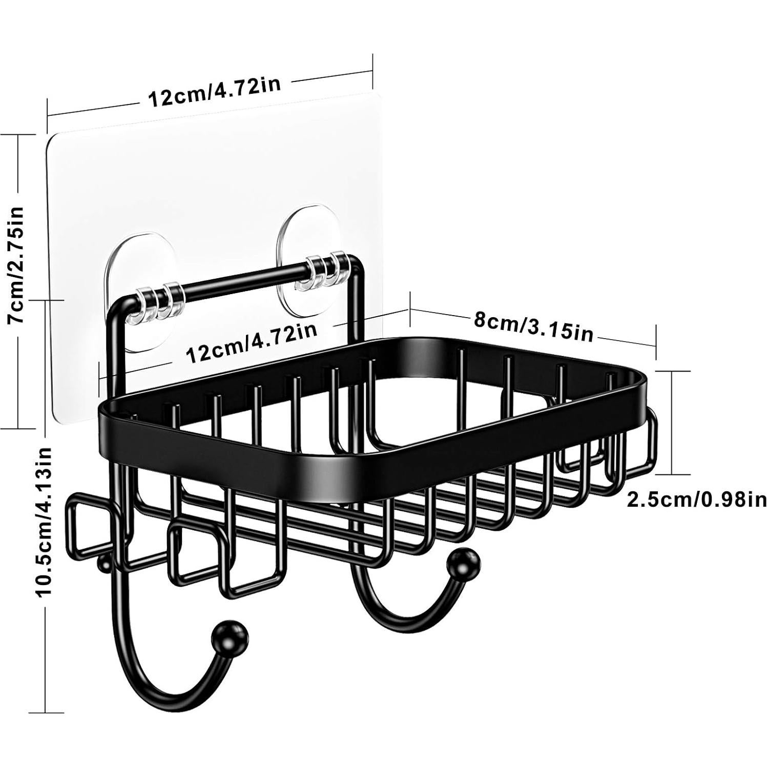 Soporte para Jabón ODesign Acero Inoxidable Negro 6 Ganchos
