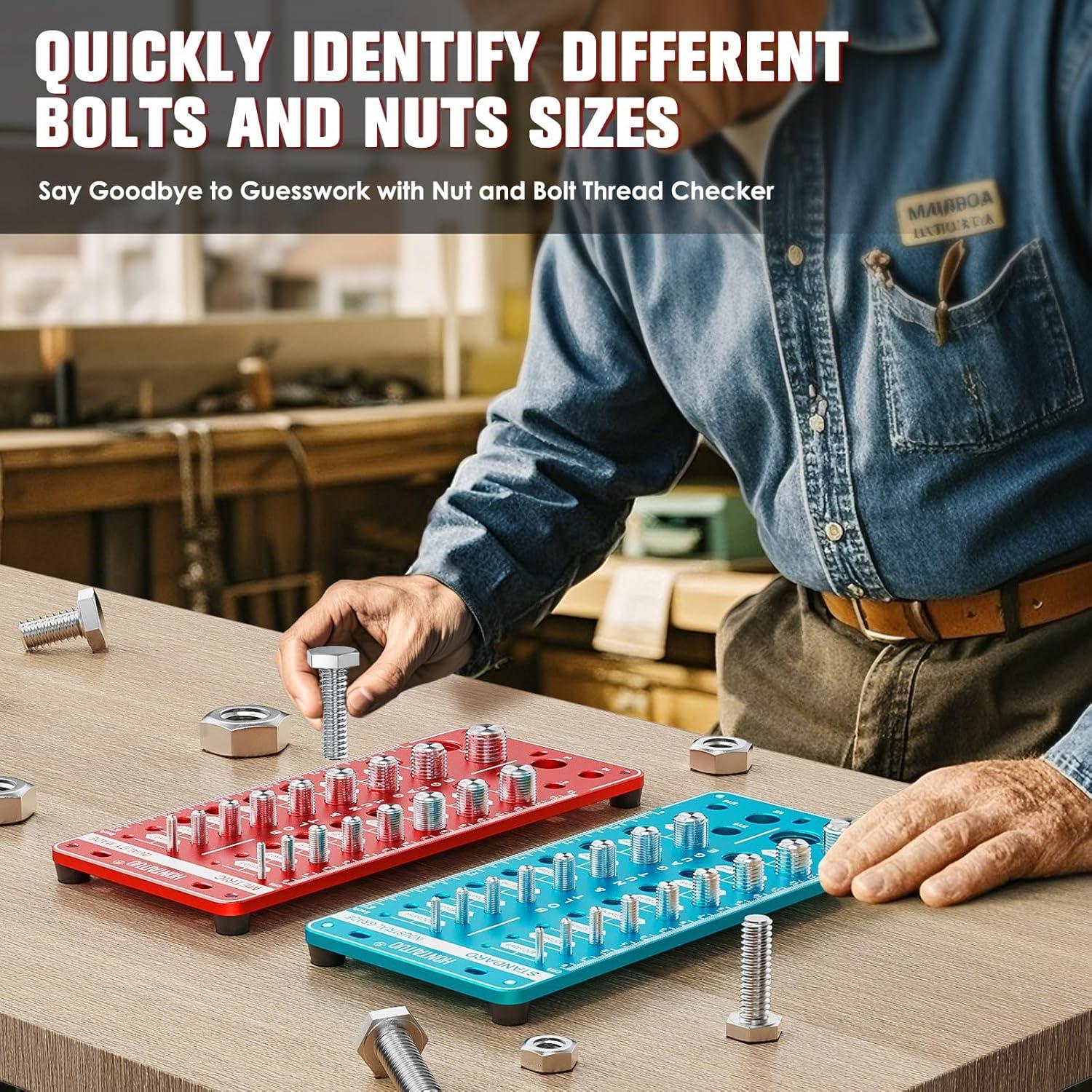 Comprobador de Roscas de Tuerca y Tornillo HONTAITUO 42 Tamaños