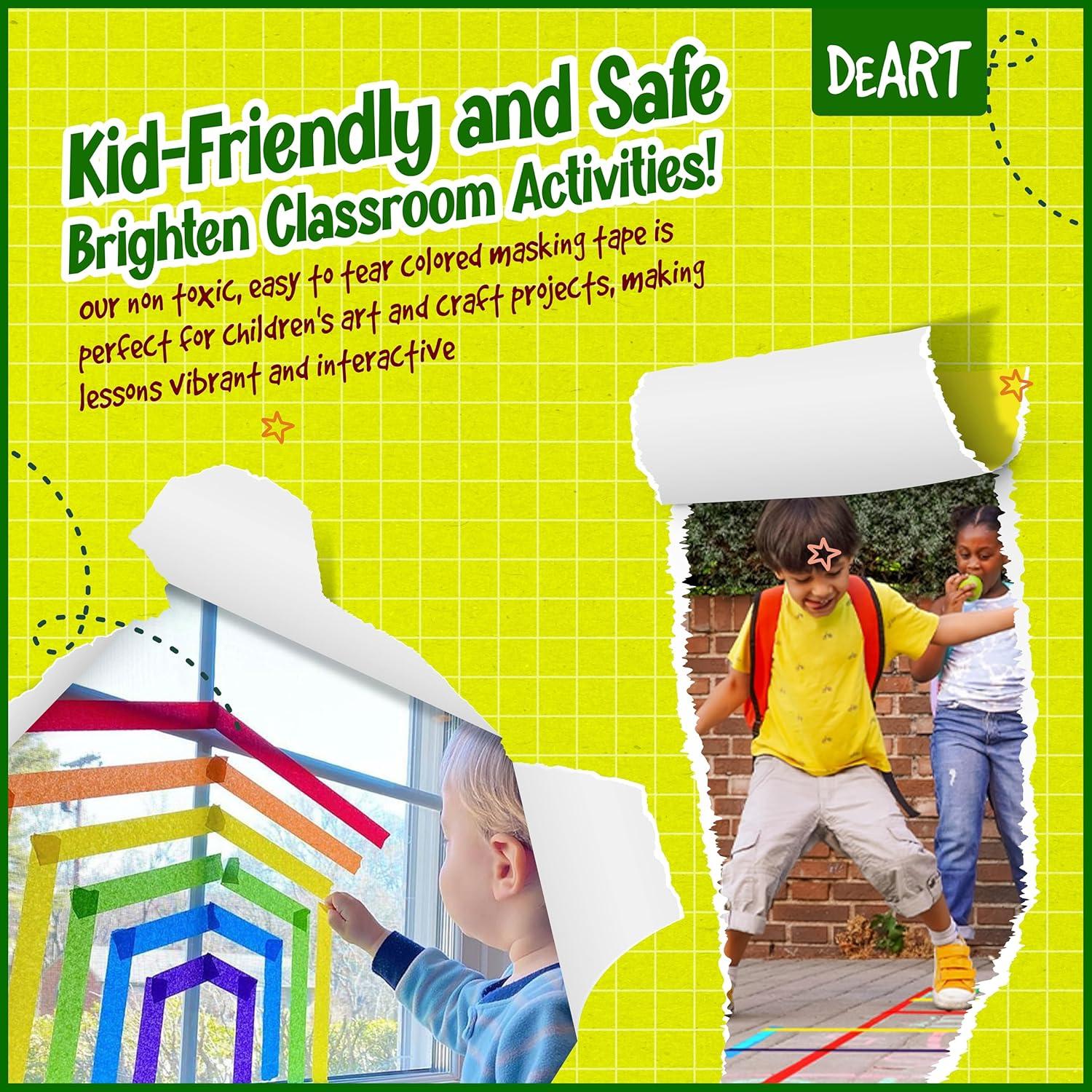 Cinta de enmascarar de colores DEART 10 m x 2.54 cm - 8 unidades