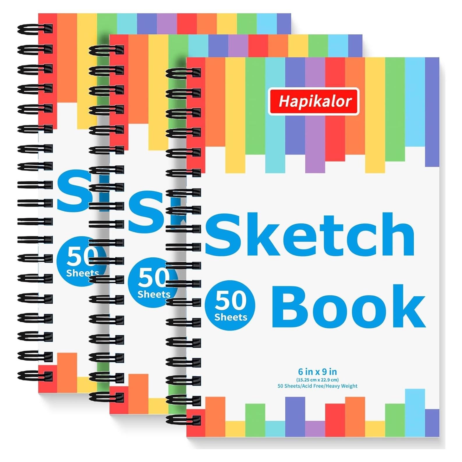 Bloc de Dibujo para Niños Hapikalor 15x23 cm Paquete de 3