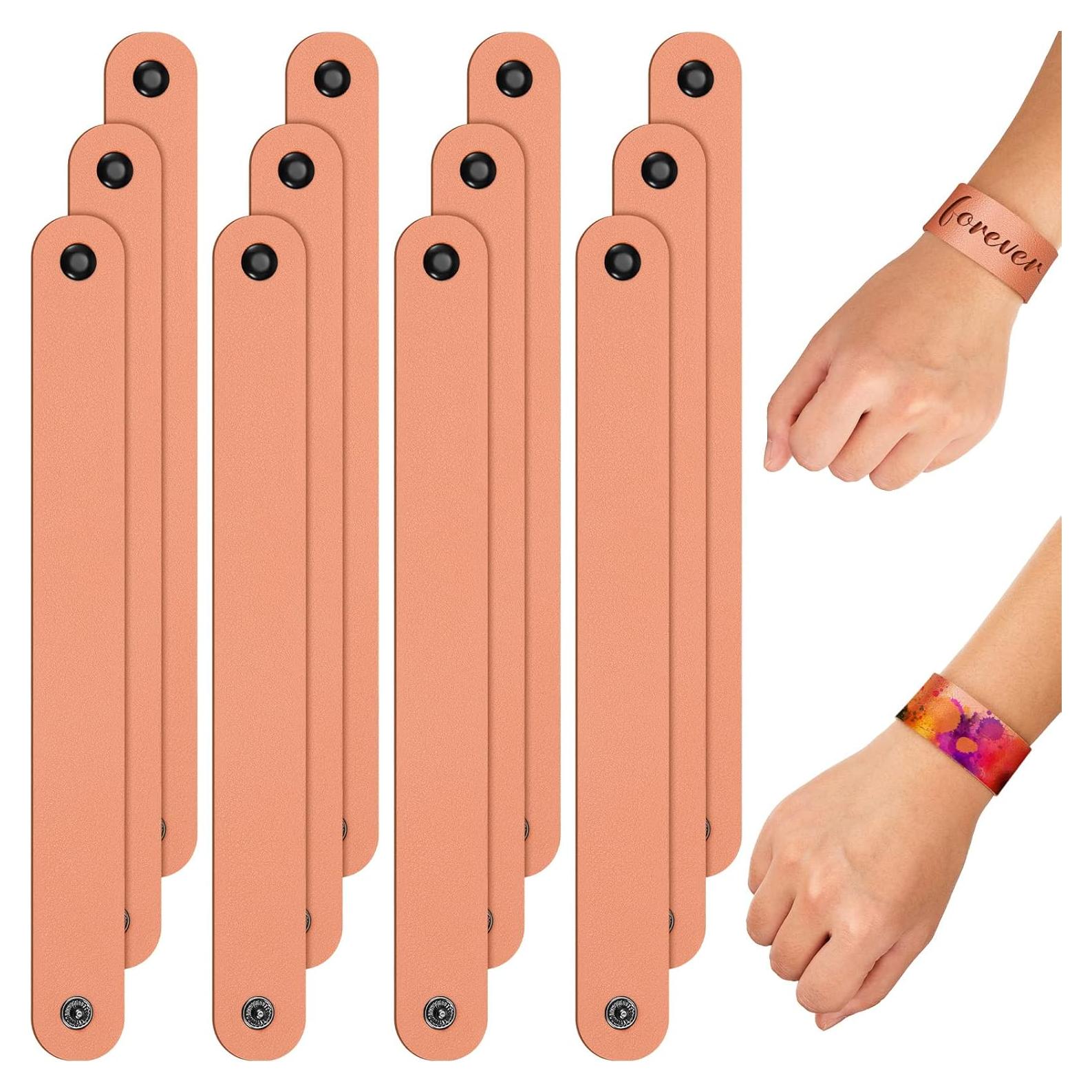 Reginary Pulsera de Cuero DIY 12 Piezas 22x2.5cm Color Clásico