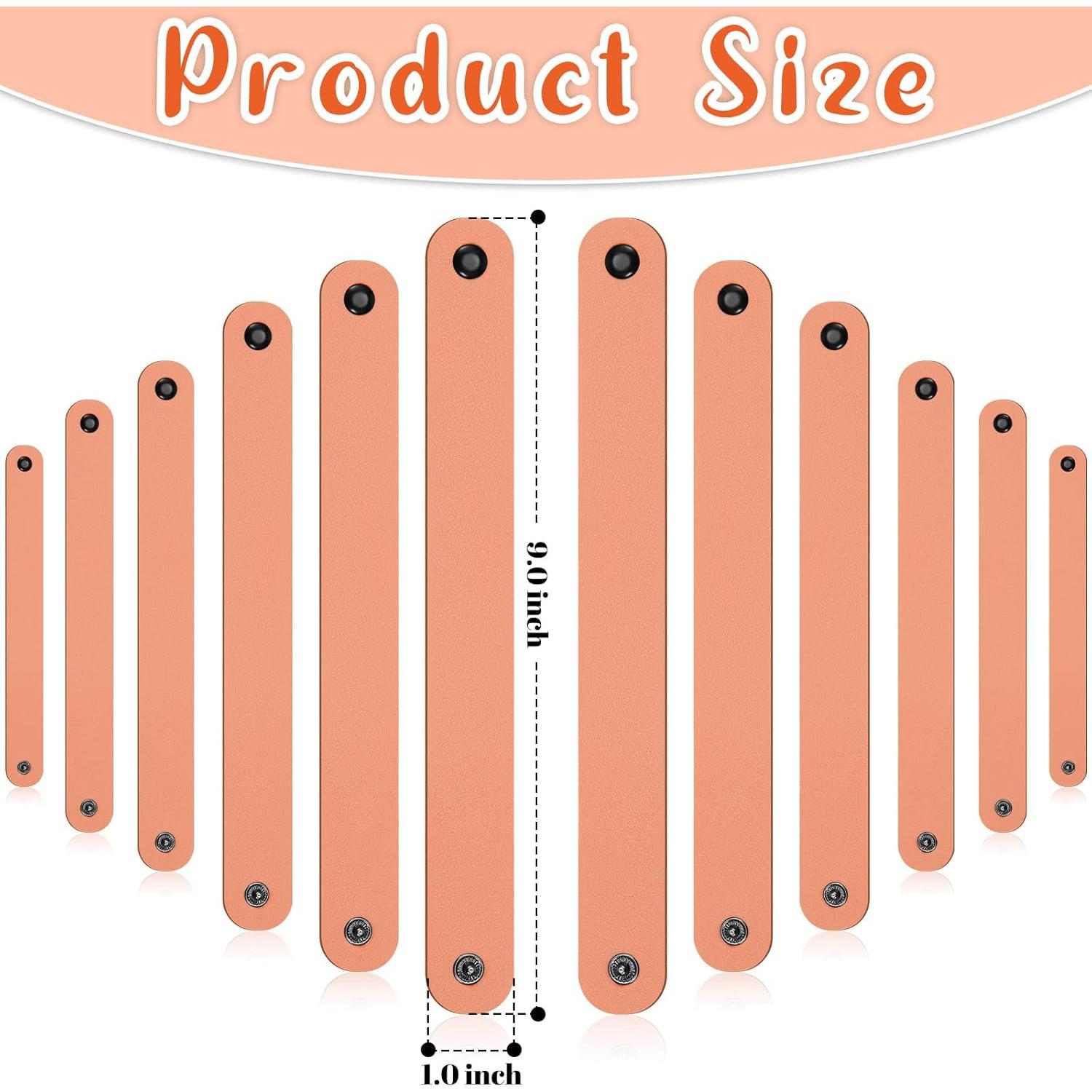 Reginary Pulsera de Cuero DIY 12 Piezas 22x2.5cm Color Clásico