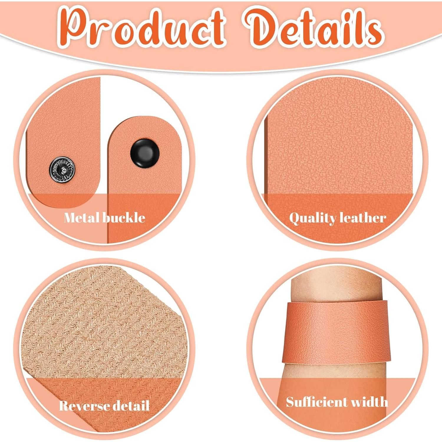 Reginary Pulsera de Cuero DIY 12 Piezas 22x2.5cm Color Clásico