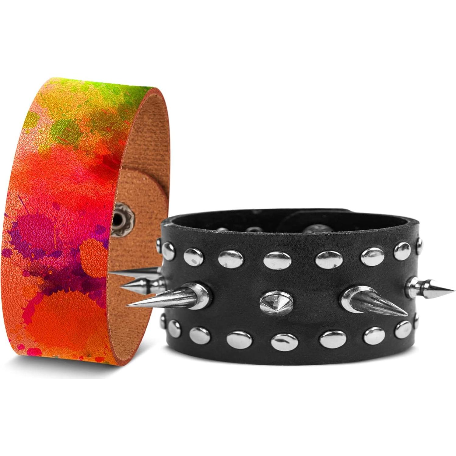 Reginary Pulsera de Cuero DIY 12 Piezas 22x2.5cm Color Clásico