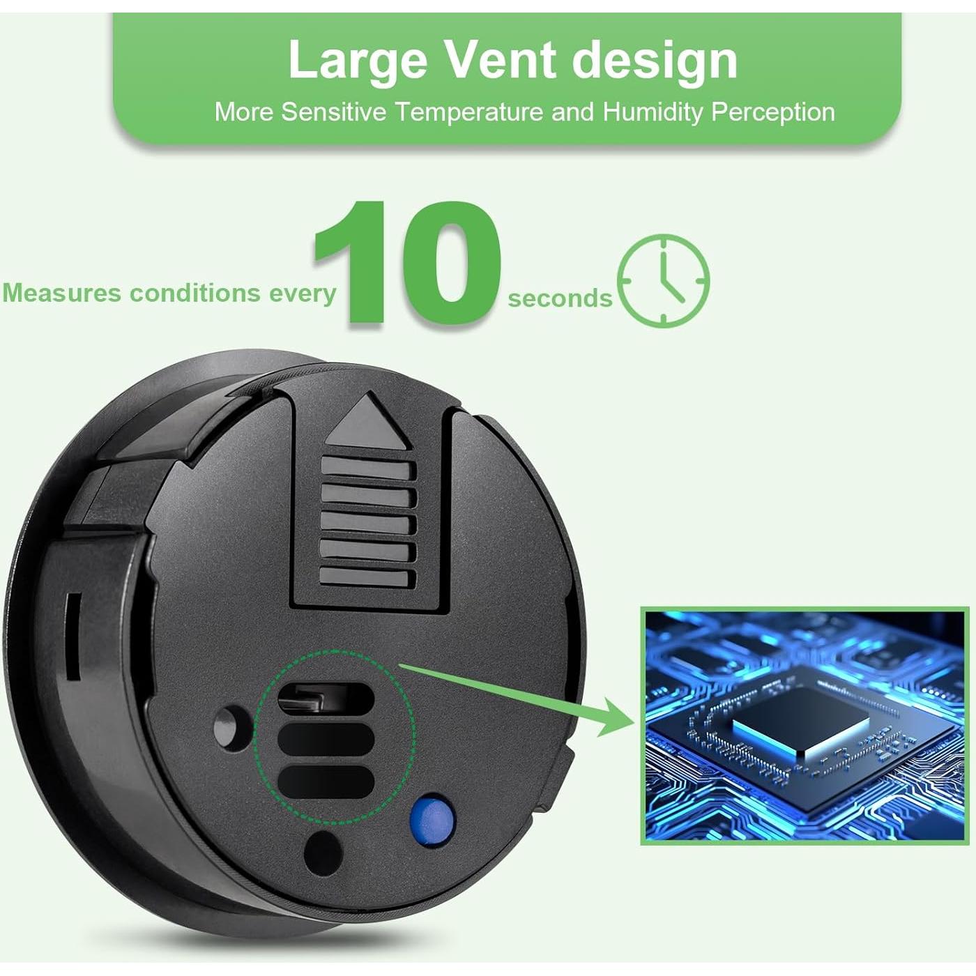 Paquete de 2 Mini Higrómetro Termómetro Digital Wwhako 4.5cm