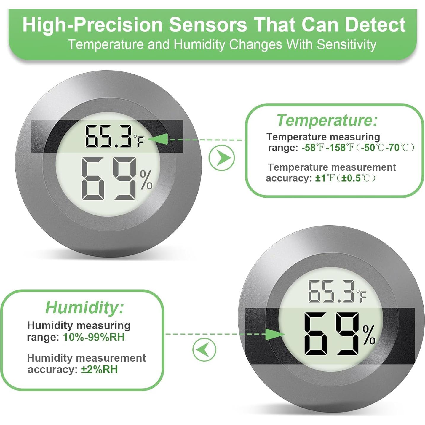 Paquete de 2 Mini Higrómetro Termómetro Digital Wwhako 4.5cm