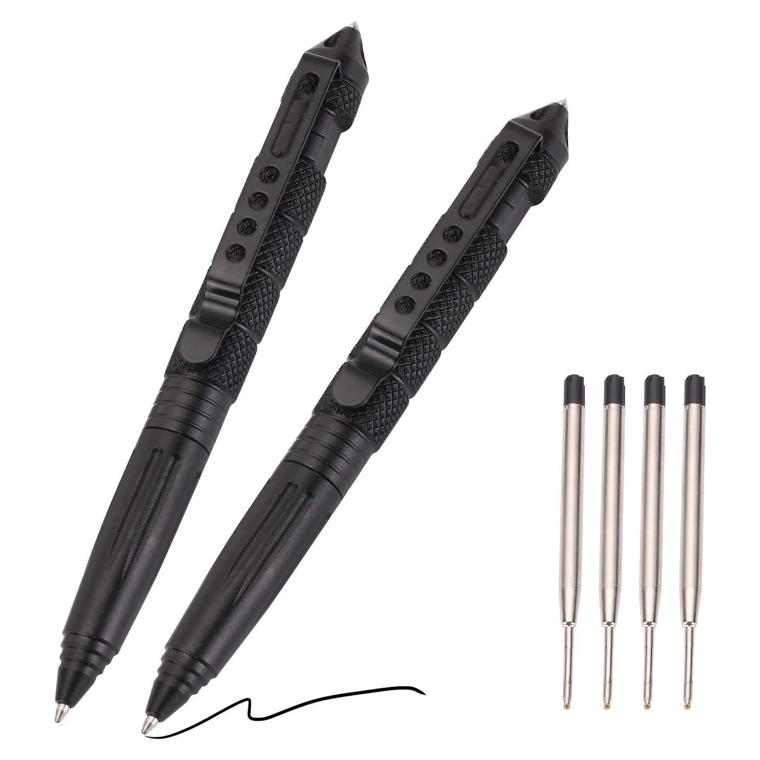 Juego de 2 Bolígrafos Tácticos Fpxnb con 6 Recargas Negras