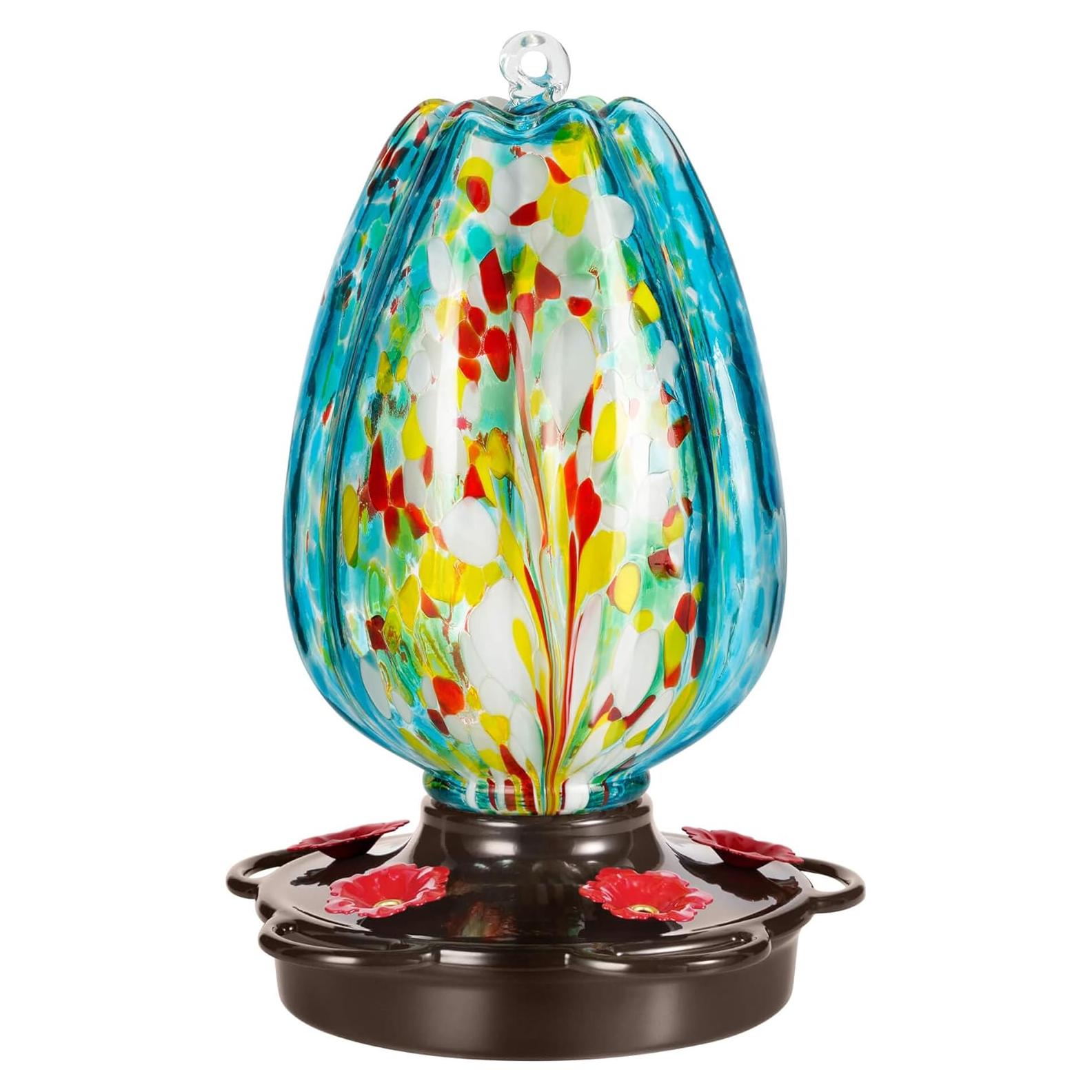 Comedero para Colibríes Tulipán LUJOIN 828 ml Vidrio Azul