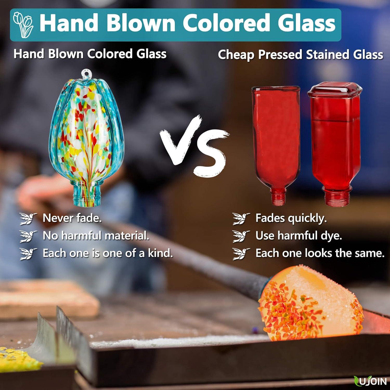 Comedero para Colibríes Tulipán LUJOIN 828 ml Vidrio Azul