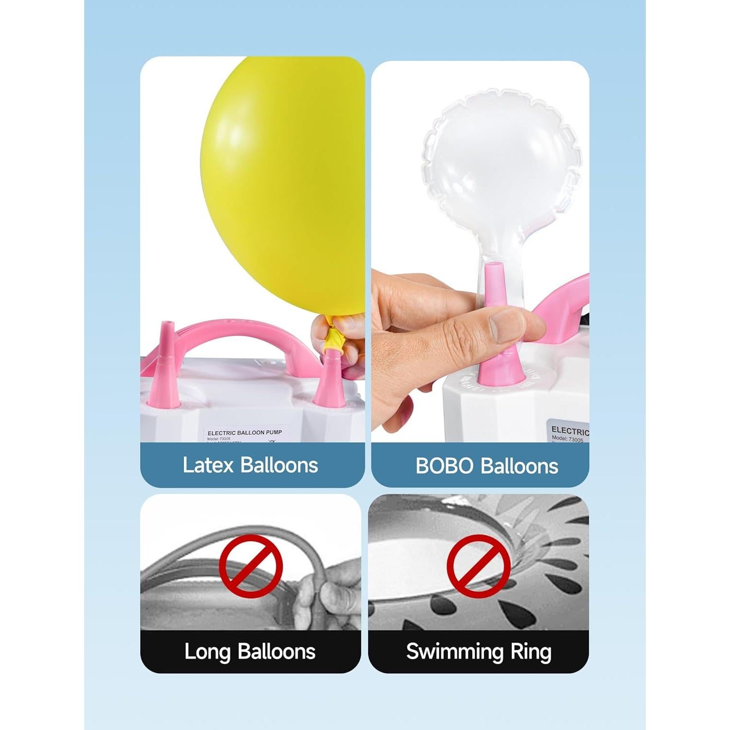 Bomba de Globo Eléctrica STMOUTUO 600W Rosa Inflación Rápida