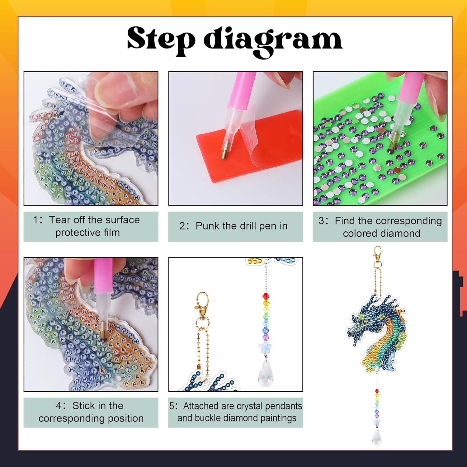 Kit de Campanas de Viento de Pintura de Diamante Sitsink - 6 Diseños Dragón