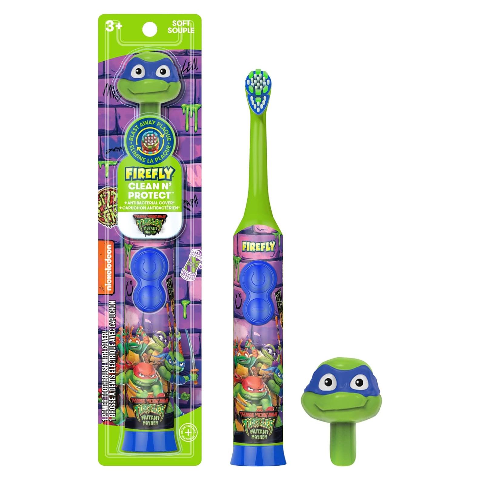 Cepillo de dientes eléctrico Firefly Tortugas Ninja 3D cerdas suaves