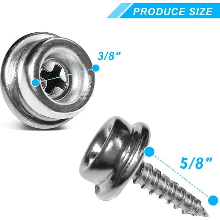 Tornillos de Acero Inoxidable YeeBeny 3/8" (0.95 cm) - 24pcs