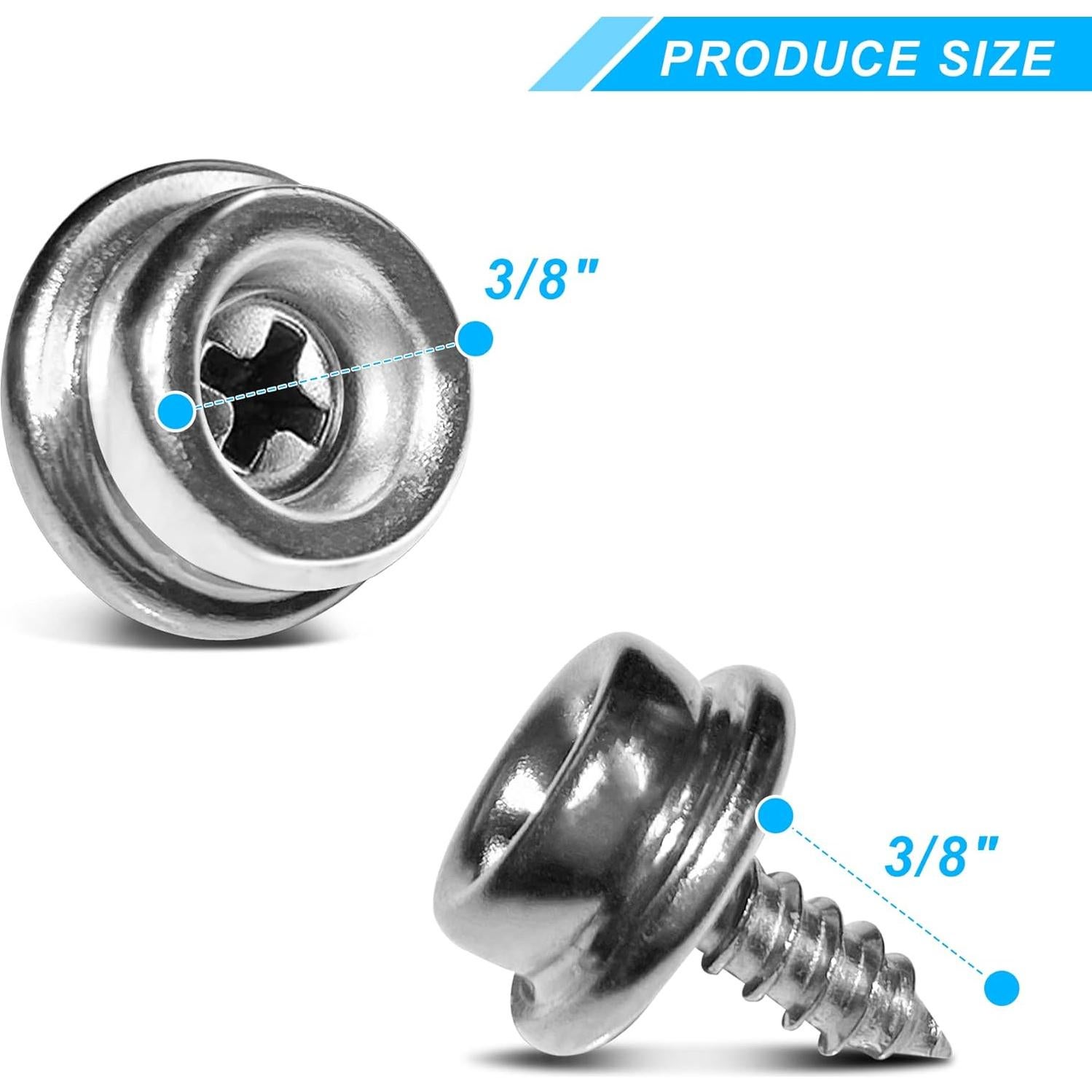 Tornillos de Acero Inoxidable YeeBeny 3/8" (0.95 cm) - 24pcs