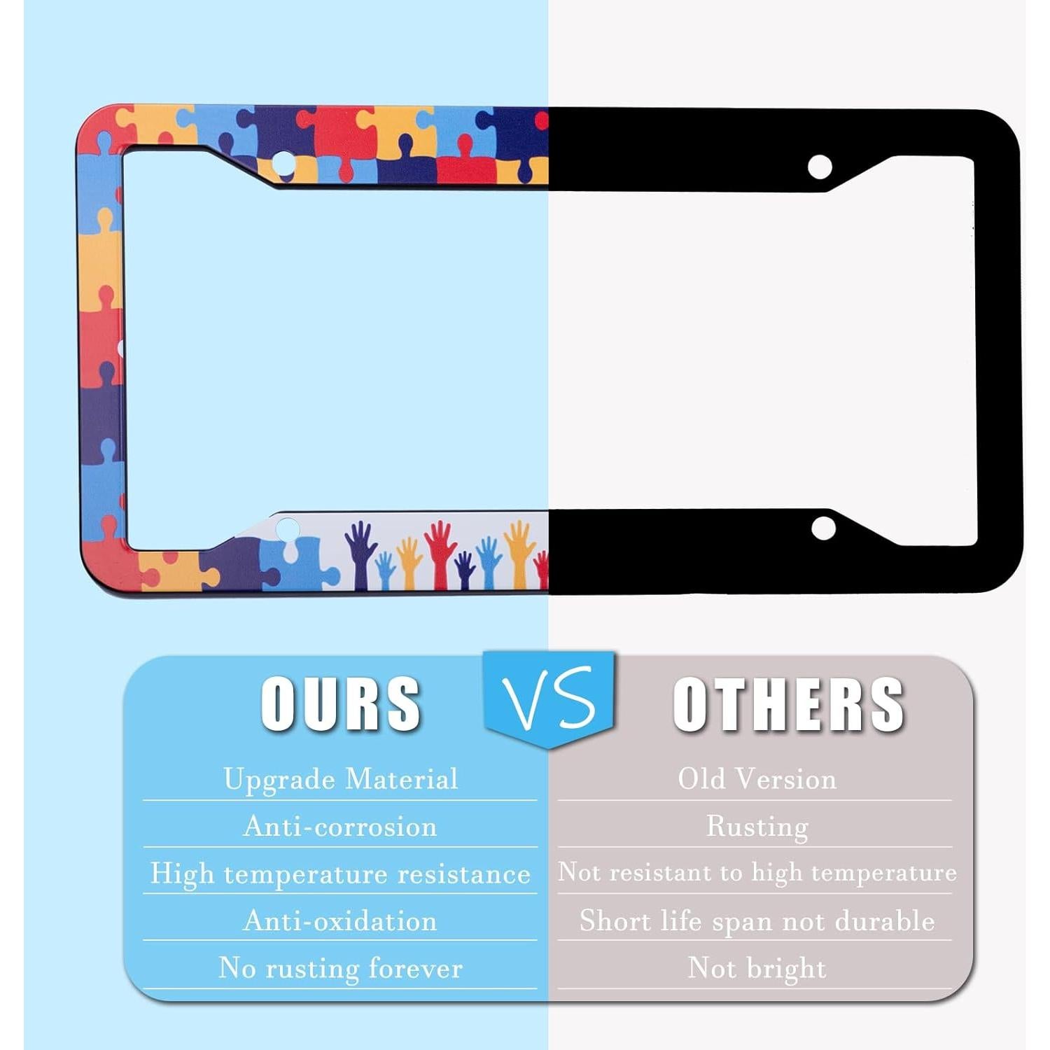 Marco de Placa de Licencia Gayruaicjz Autismo 31.2x16 cm Aluminio