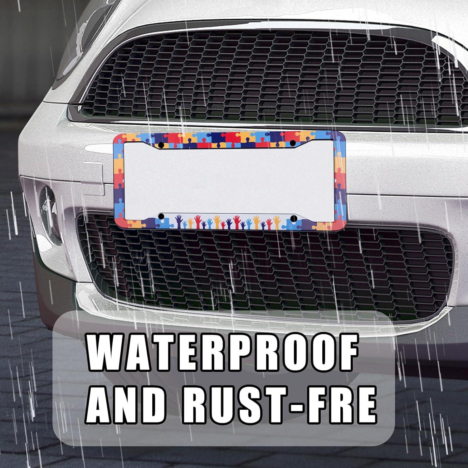 Marco de Placa de Licencia Gayruaicjz Autismo 31.2x16 cm Aluminio