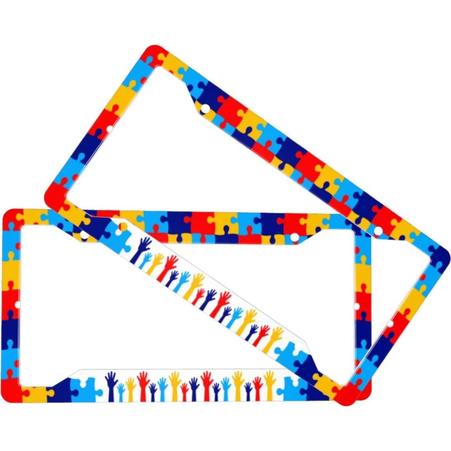 Marco de Placa de Licencia Gayruaicjz Autismo 31.2x16 cm Aluminio