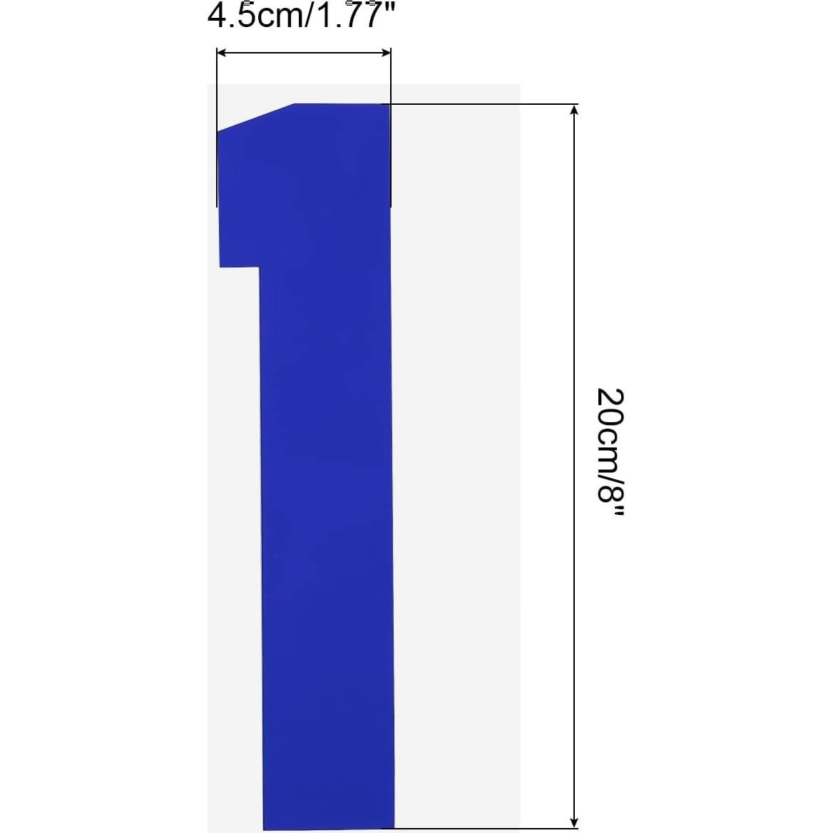 Parche de Número 1 MECCANIXITY 20cm Azul para Uniforme - Paquete de 5
