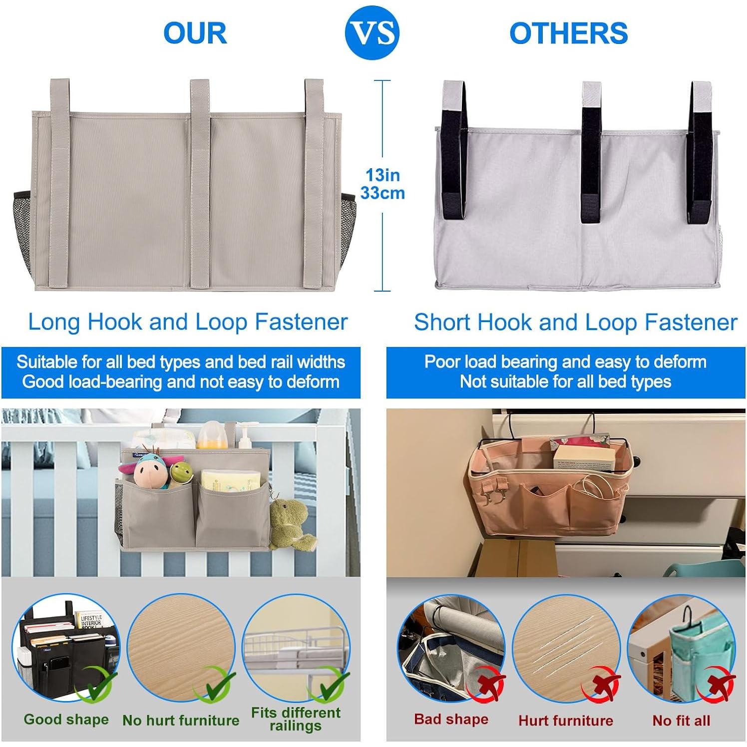 Caddy de Cama Surblue Organizador Colgante 8 Bolsillos Gris