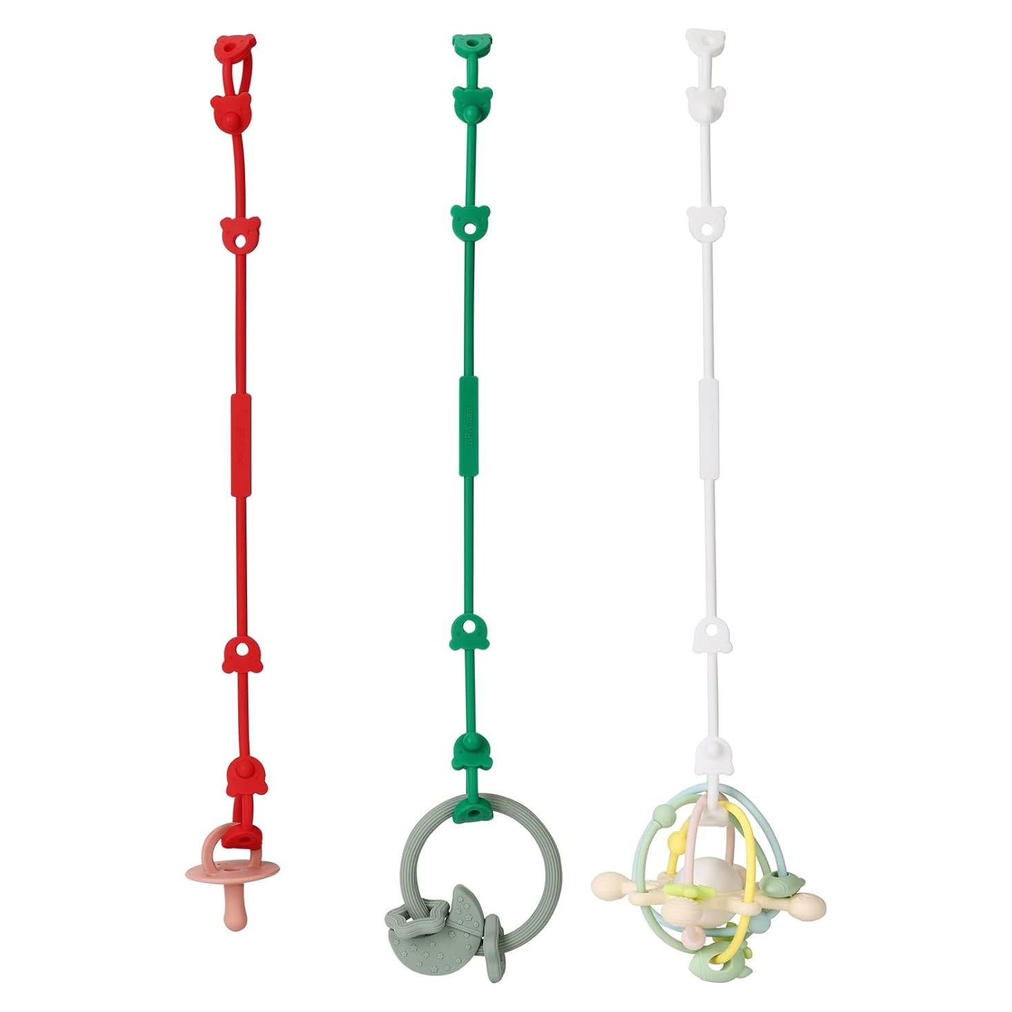 Paquete de 3 correas de seguridad Eoopoon para chupetes y juguetes