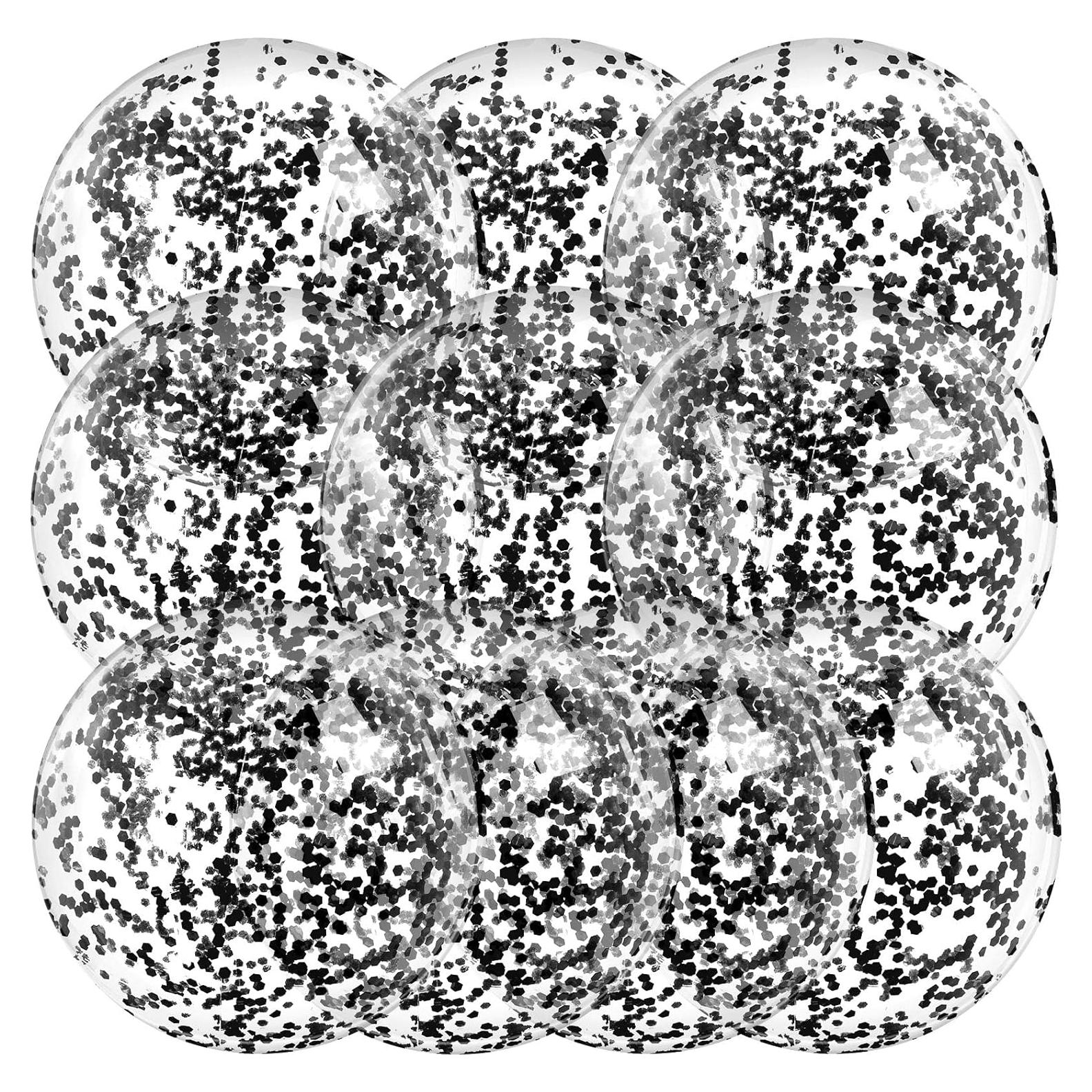 Civaner 10 Pelotas de Playa Inflables Brillantes 40 cm Negro