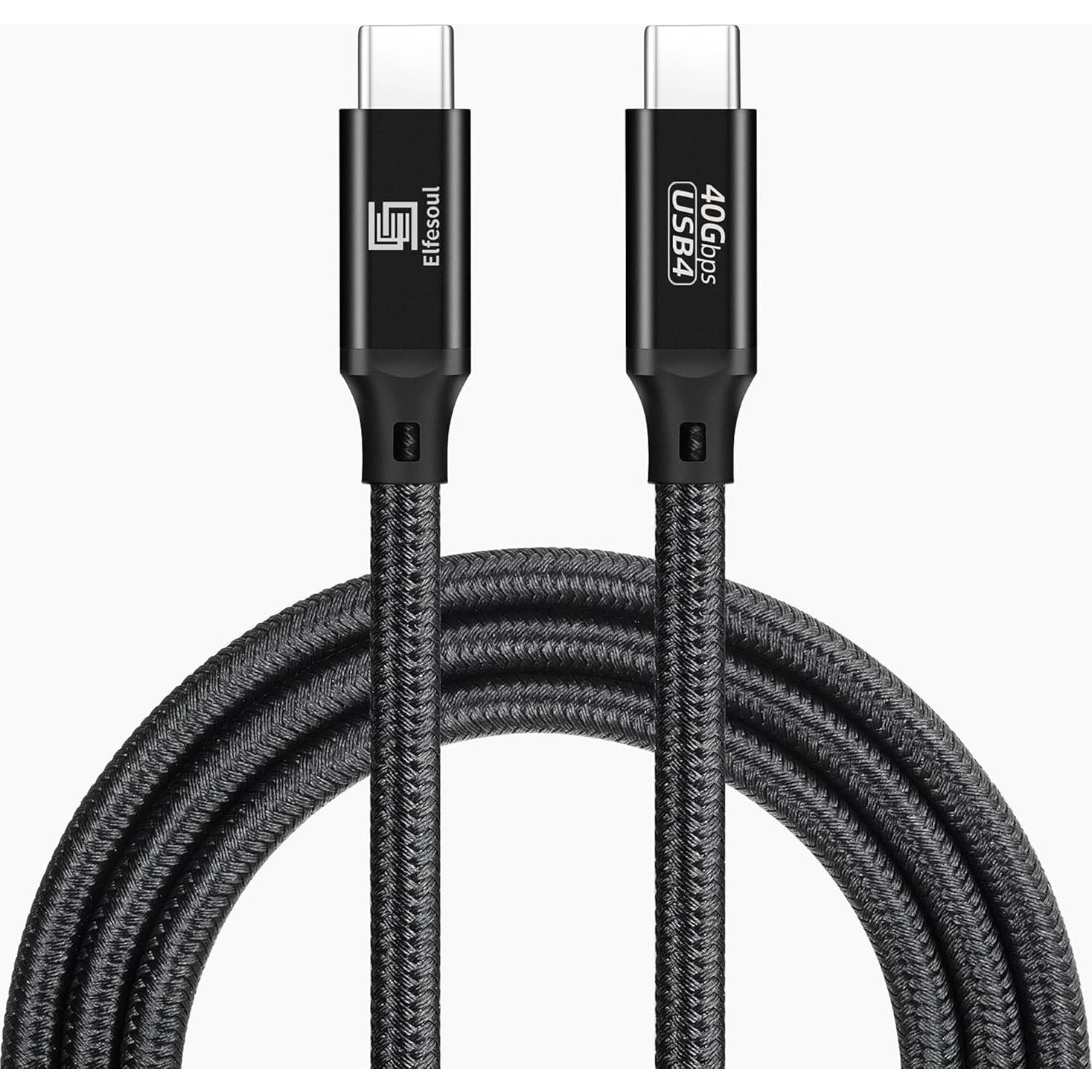 Cable USB C a C 0.5m Elfesoul 240W 40Gbps 8K