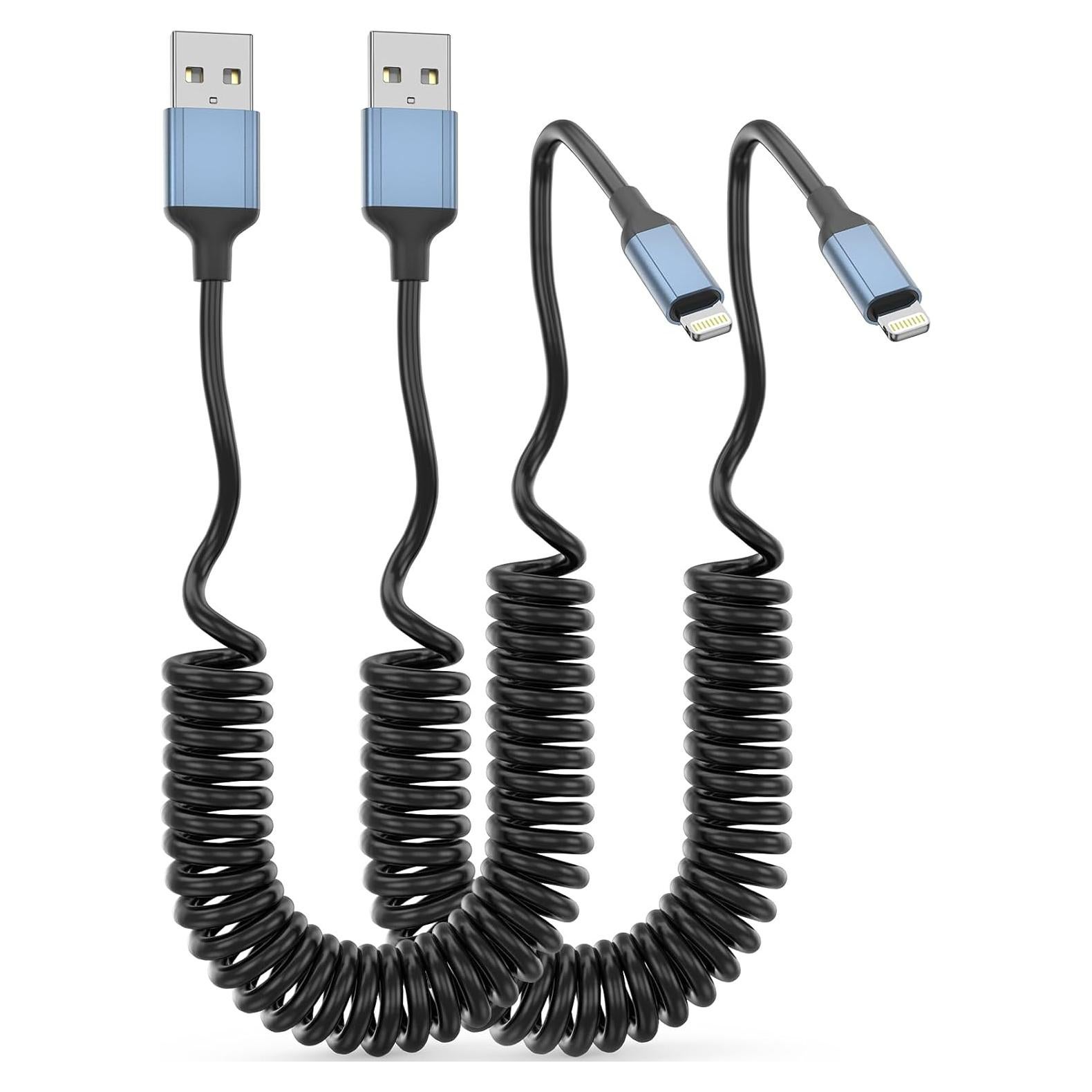 Cable Enrollado MFi 3FT Sailift para iPhone y CarPlay
