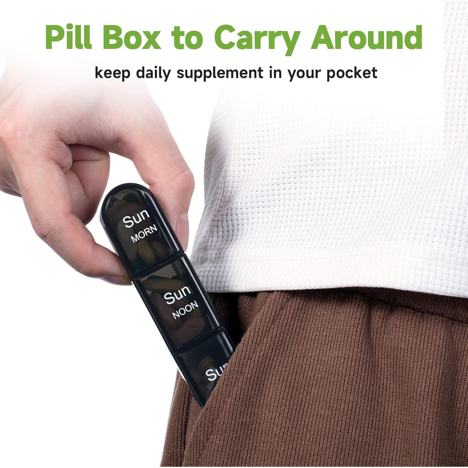 Organizador Semanal de Pastillas Daviky 3 Veces al Día - Negro