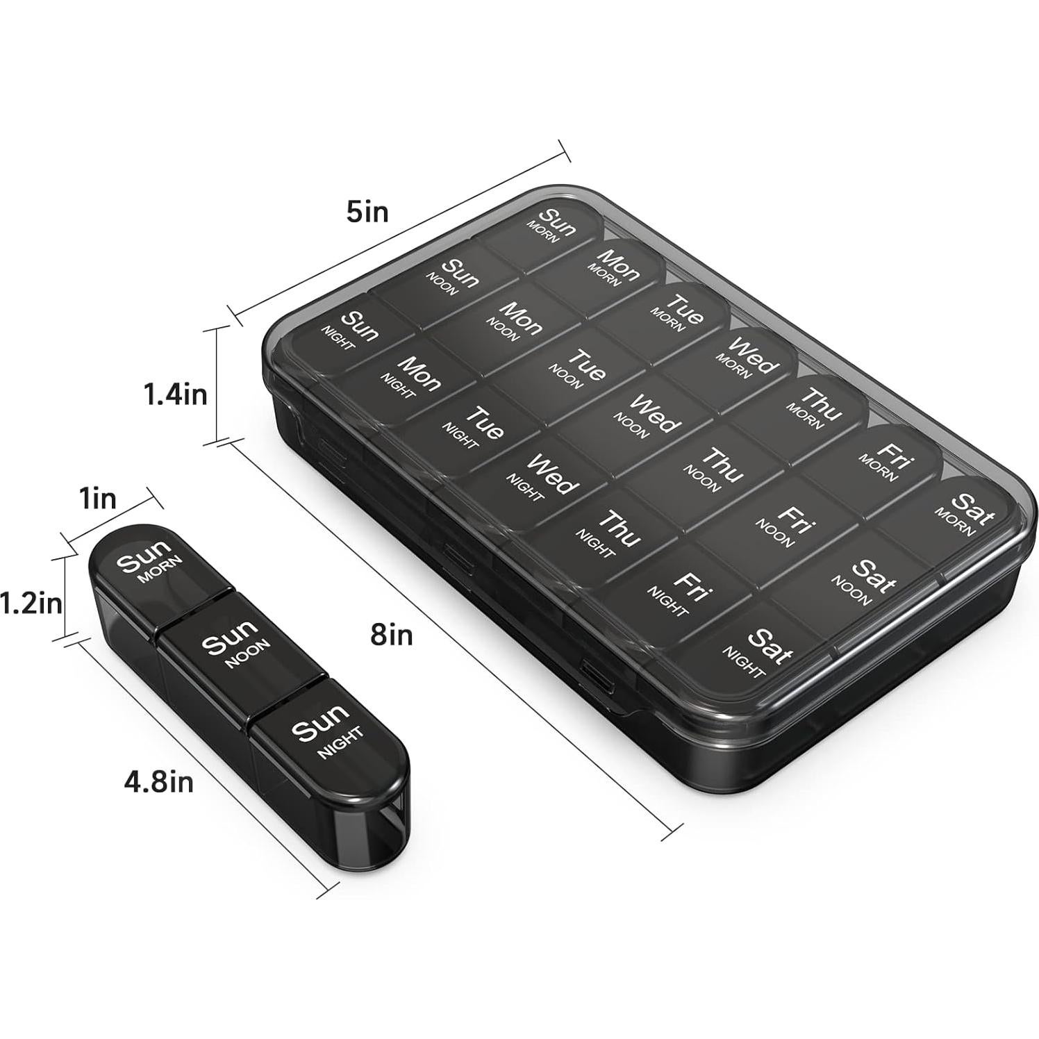 Organizador Semanal de Pastillas Daviky 3 Veces al Día - Negro