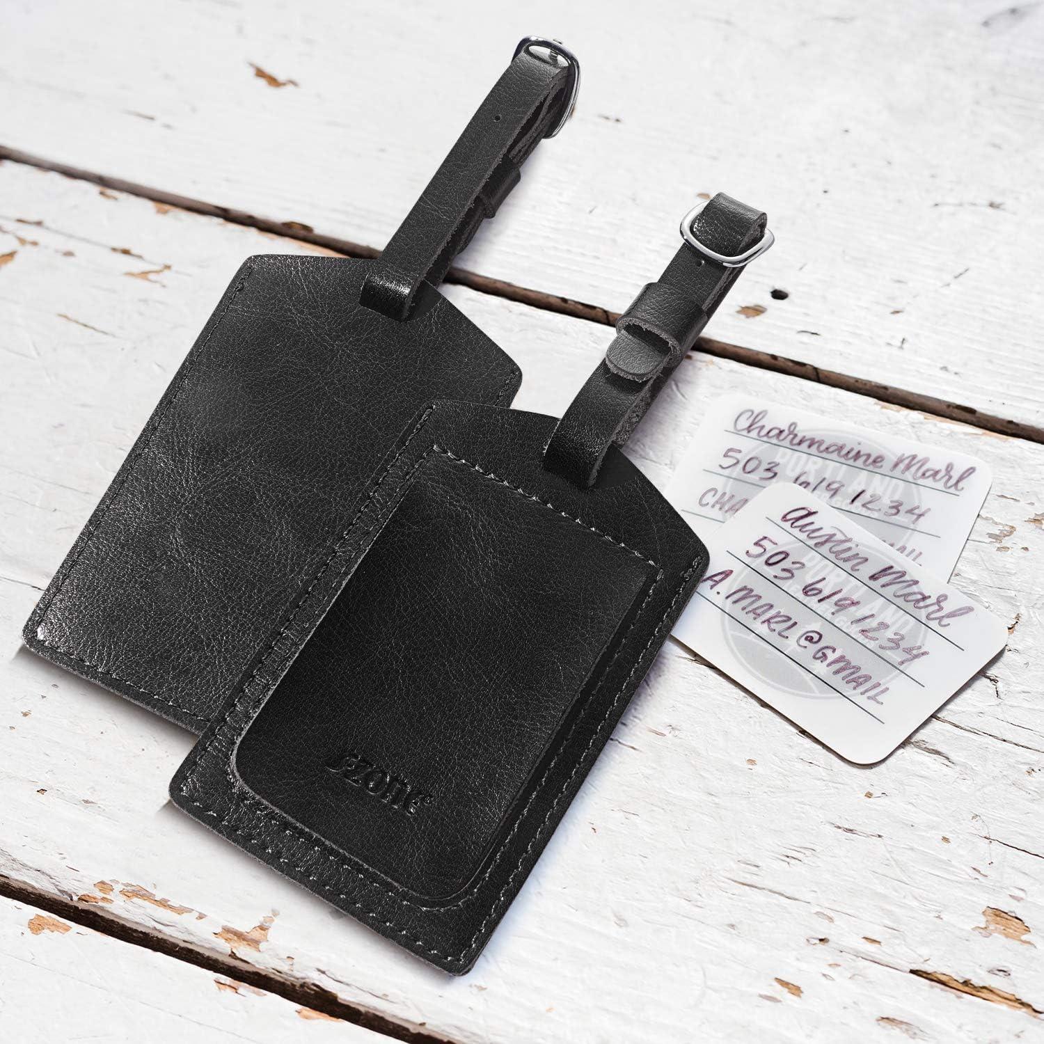 Etiquetas de Equipaje de Cuero S-ZONE ID Set de 2 Piezas