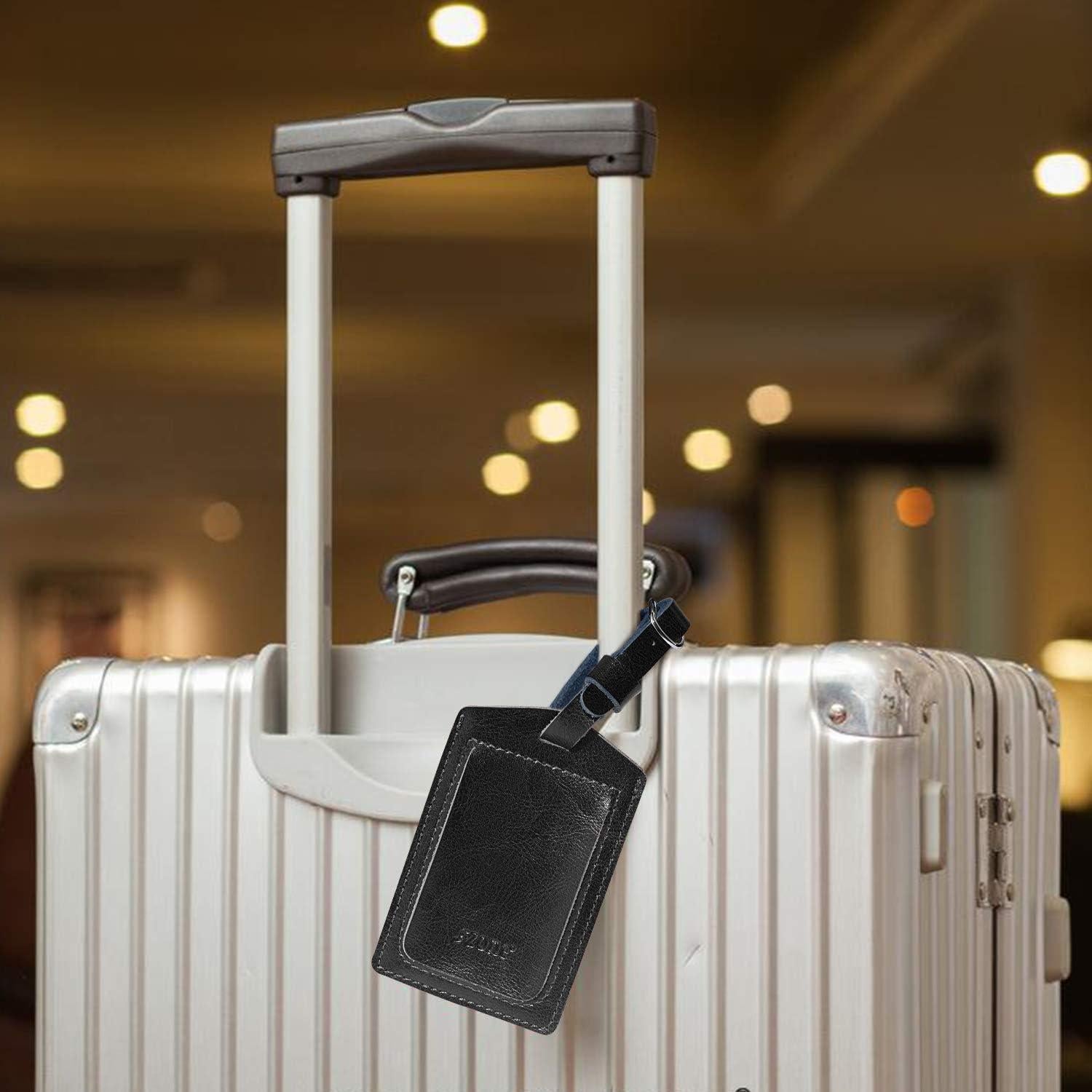 Etiquetas de Equipaje de Cuero S-ZONE ID Set de 2 Piezas