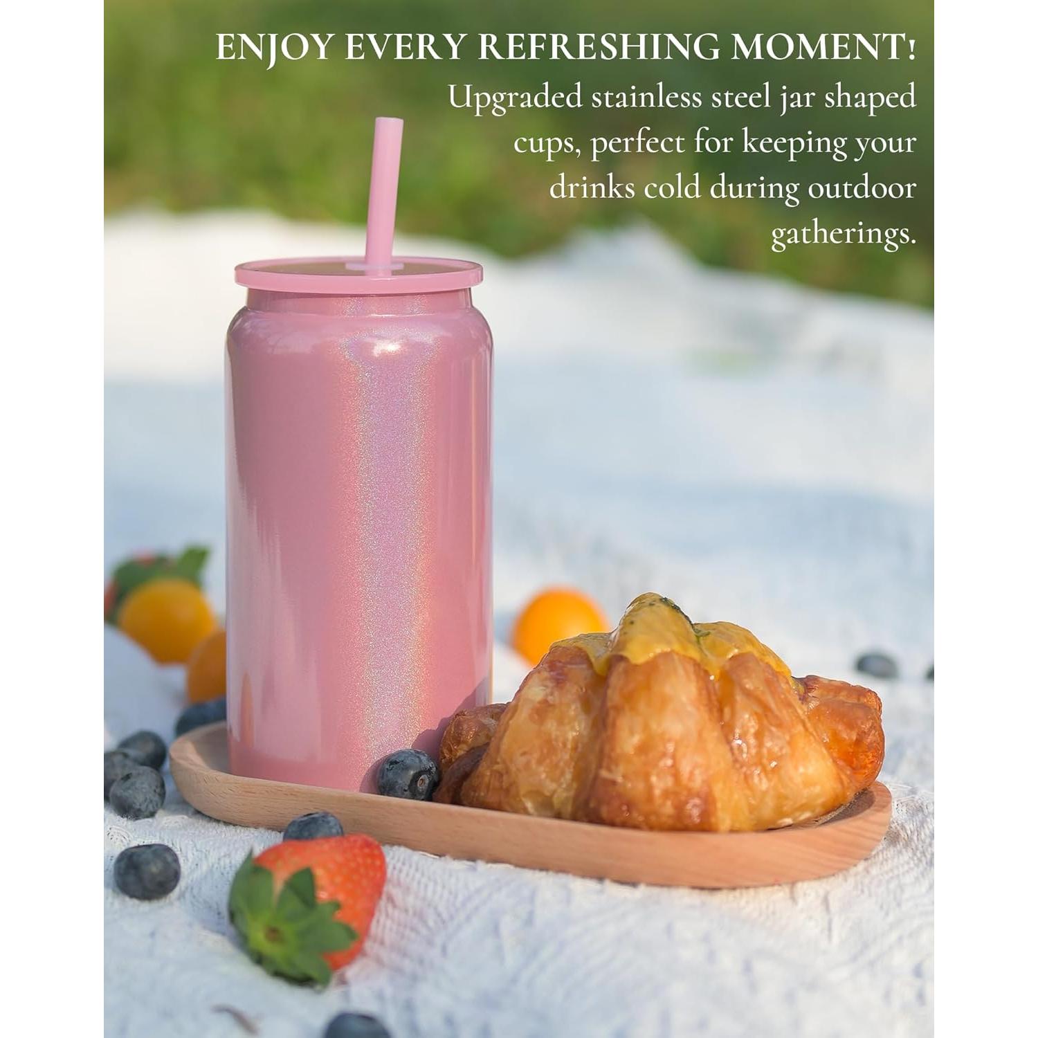 6 Vasos de Acero Inoxidable UIRZOTN 16oz Sublimables