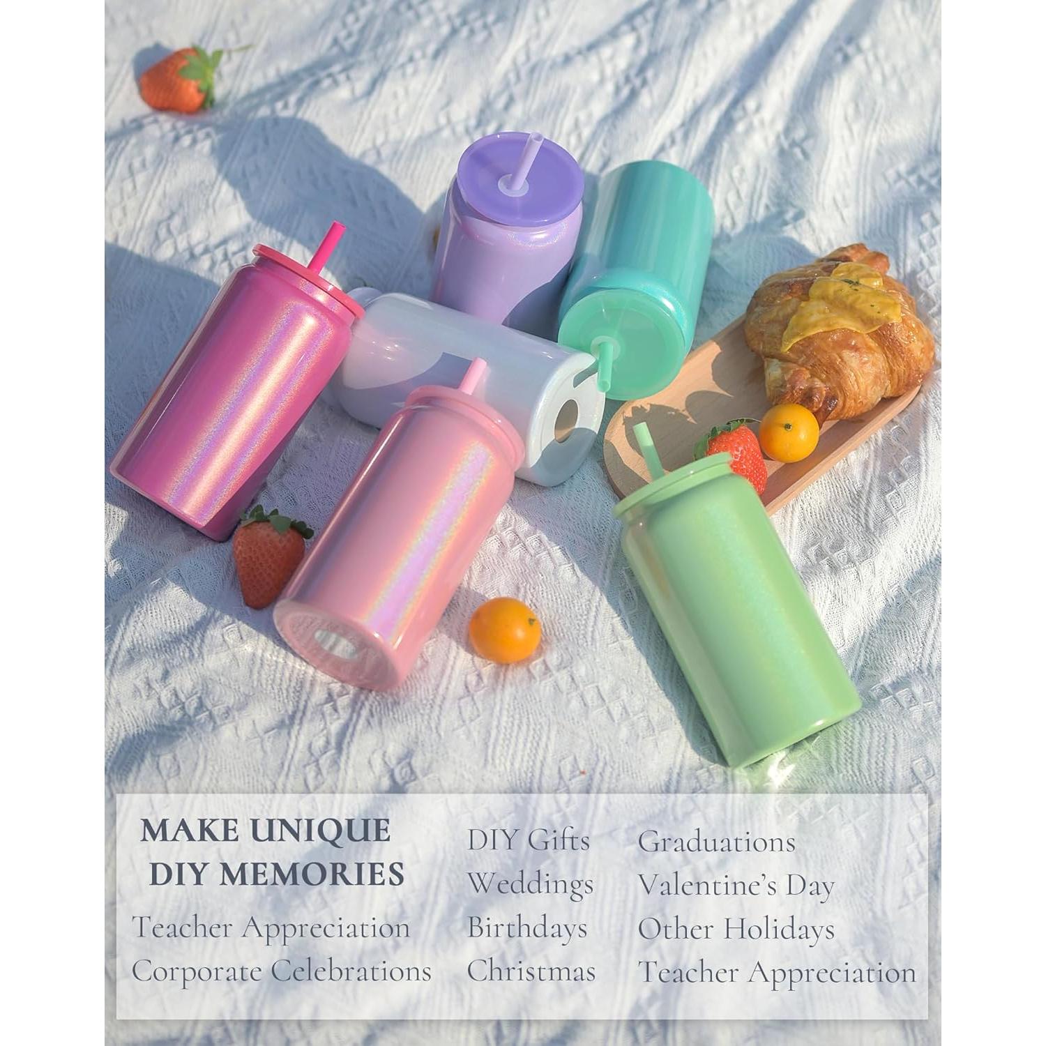 6 Vasos de Acero Inoxidable UIRZOTN 16oz Sublimables