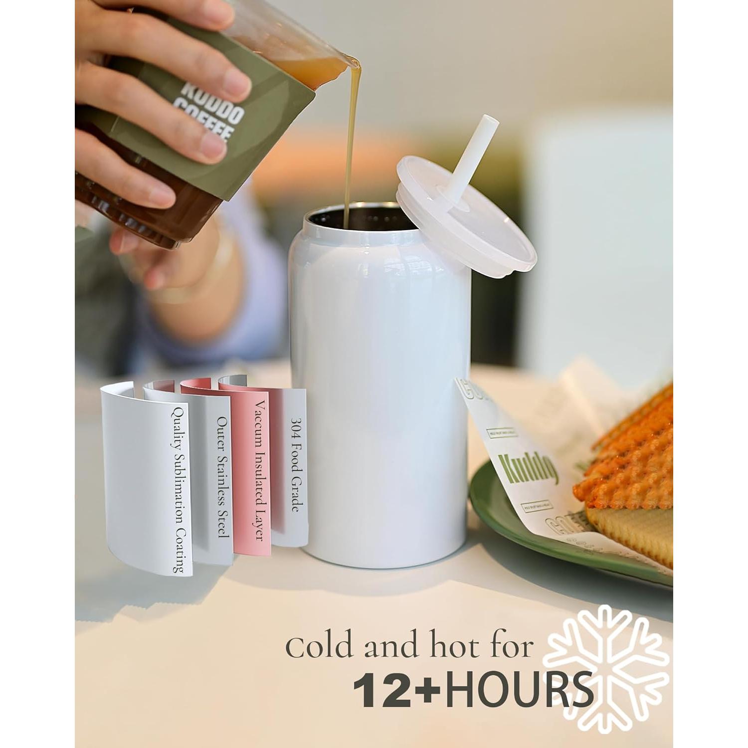 6 Vasos de Acero Inoxidable UIRZOTN 16oz Sublimables