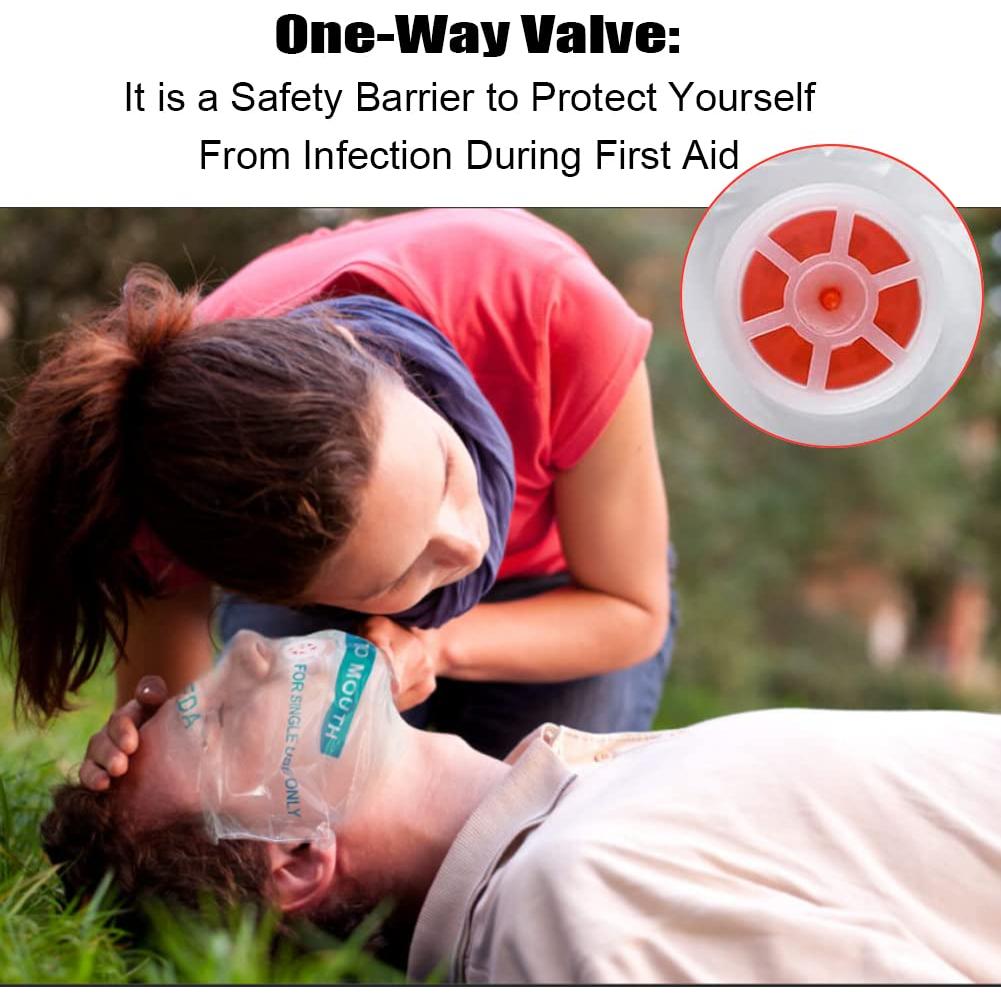 20 Máscaras de RCP AOUTACC con Escudo Facial y Válvula