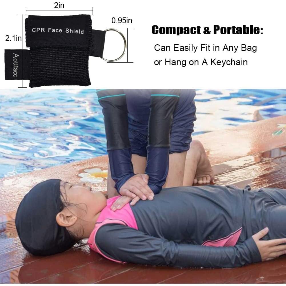 20 Máscaras de RCP AOUTACC con Escudo Facial y Válvula