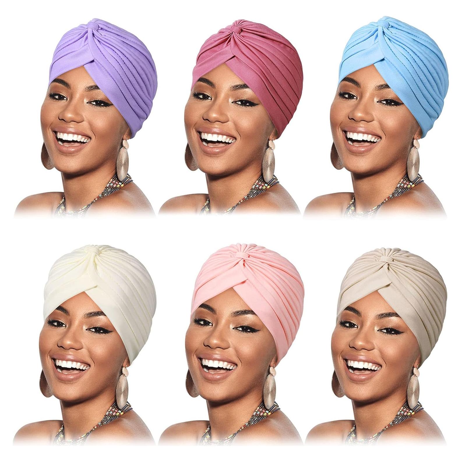 Conjunto de 6 Turbantes Elásticos Satinior para Mujeres