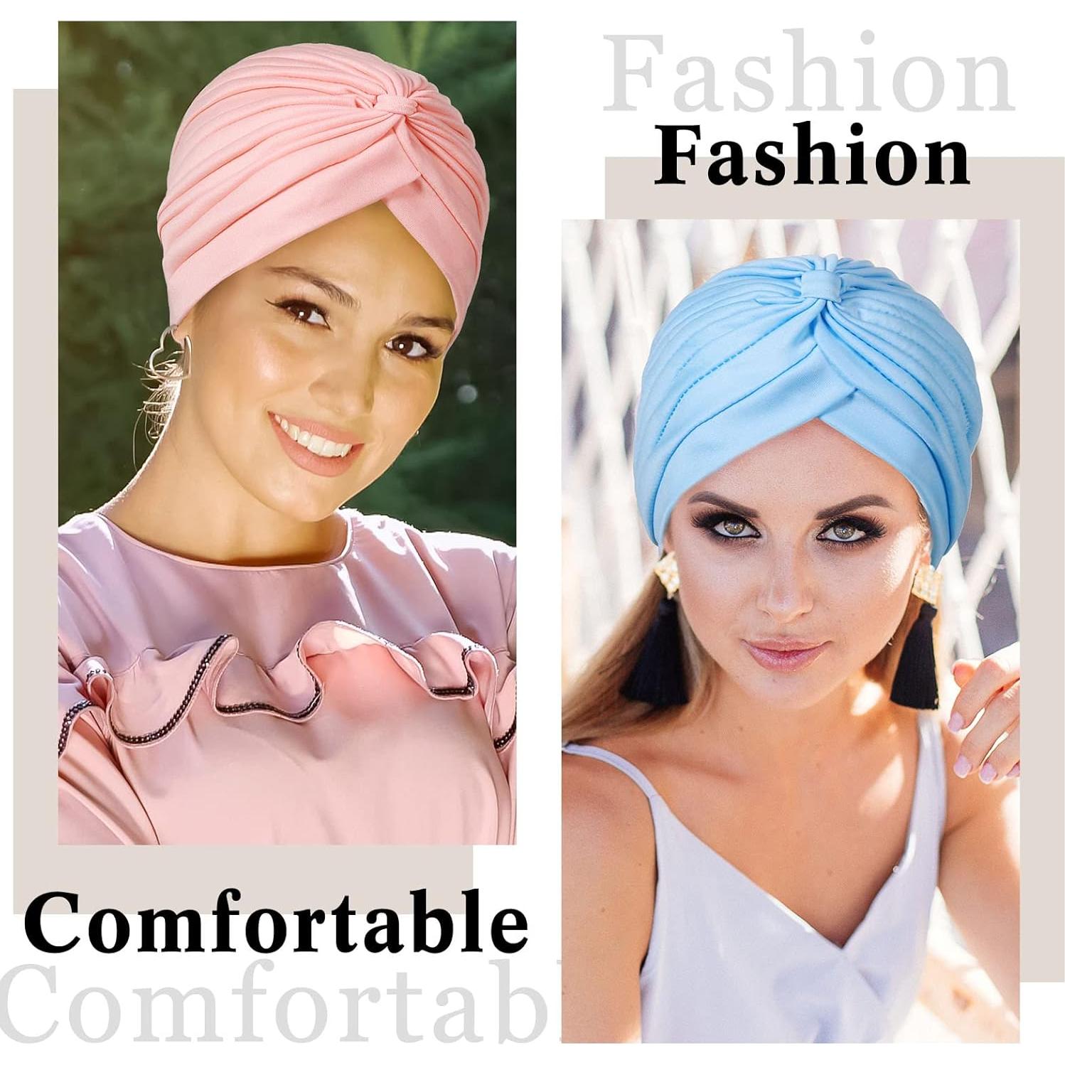 Conjunto de 6 Turbantes Elásticos Satinior para Mujeres