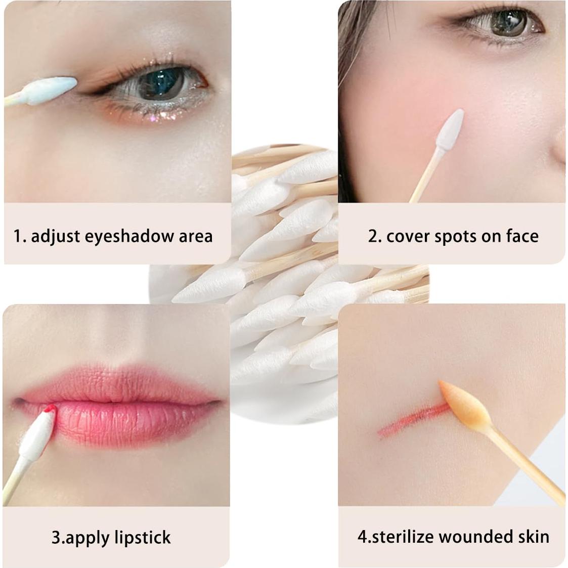 200 Hisopos de Algodón Punta Precisa Sotong 7.5cm Doble Cabeza