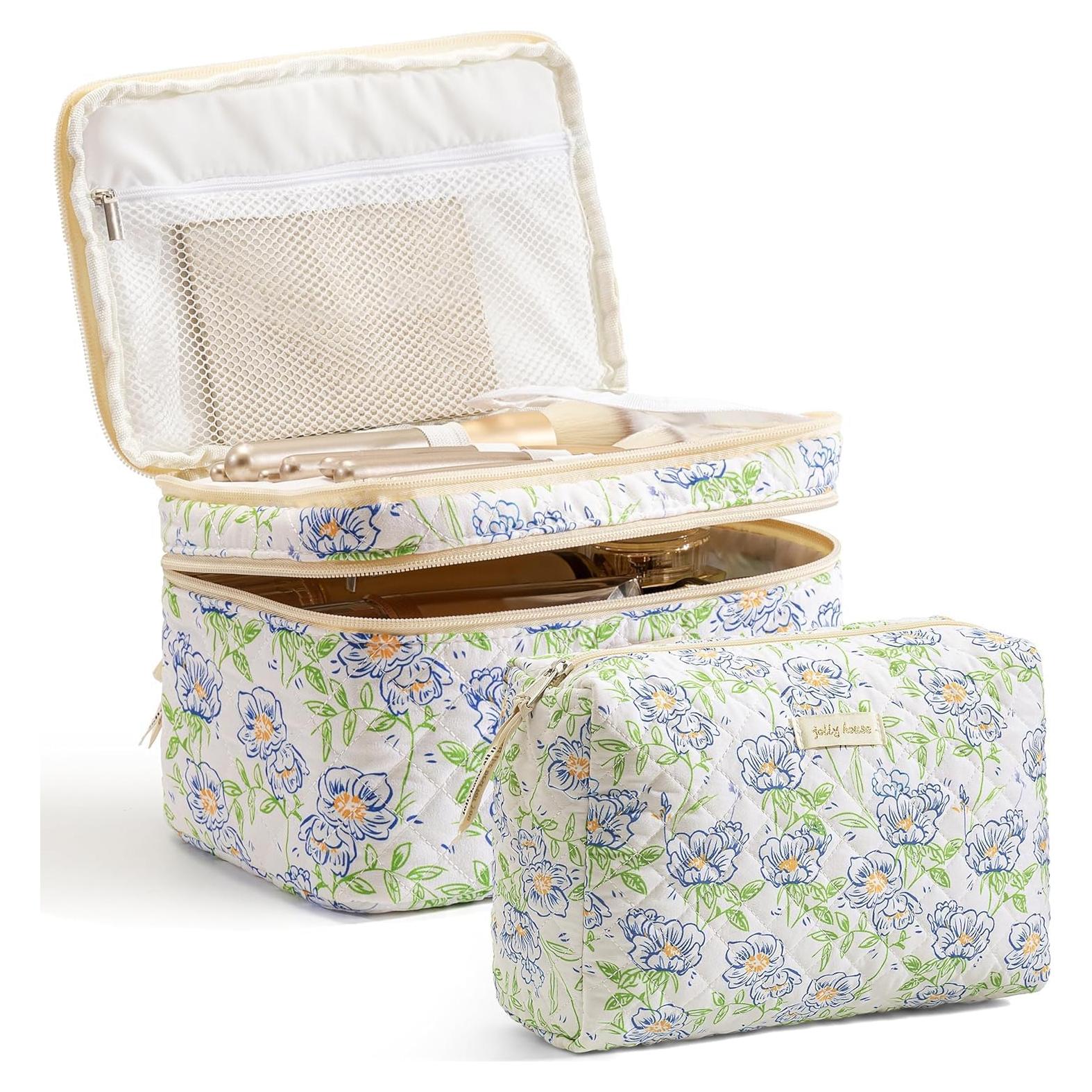 Bolsa de Maquillaje de Algodón HBselect 2 Piezas Grande