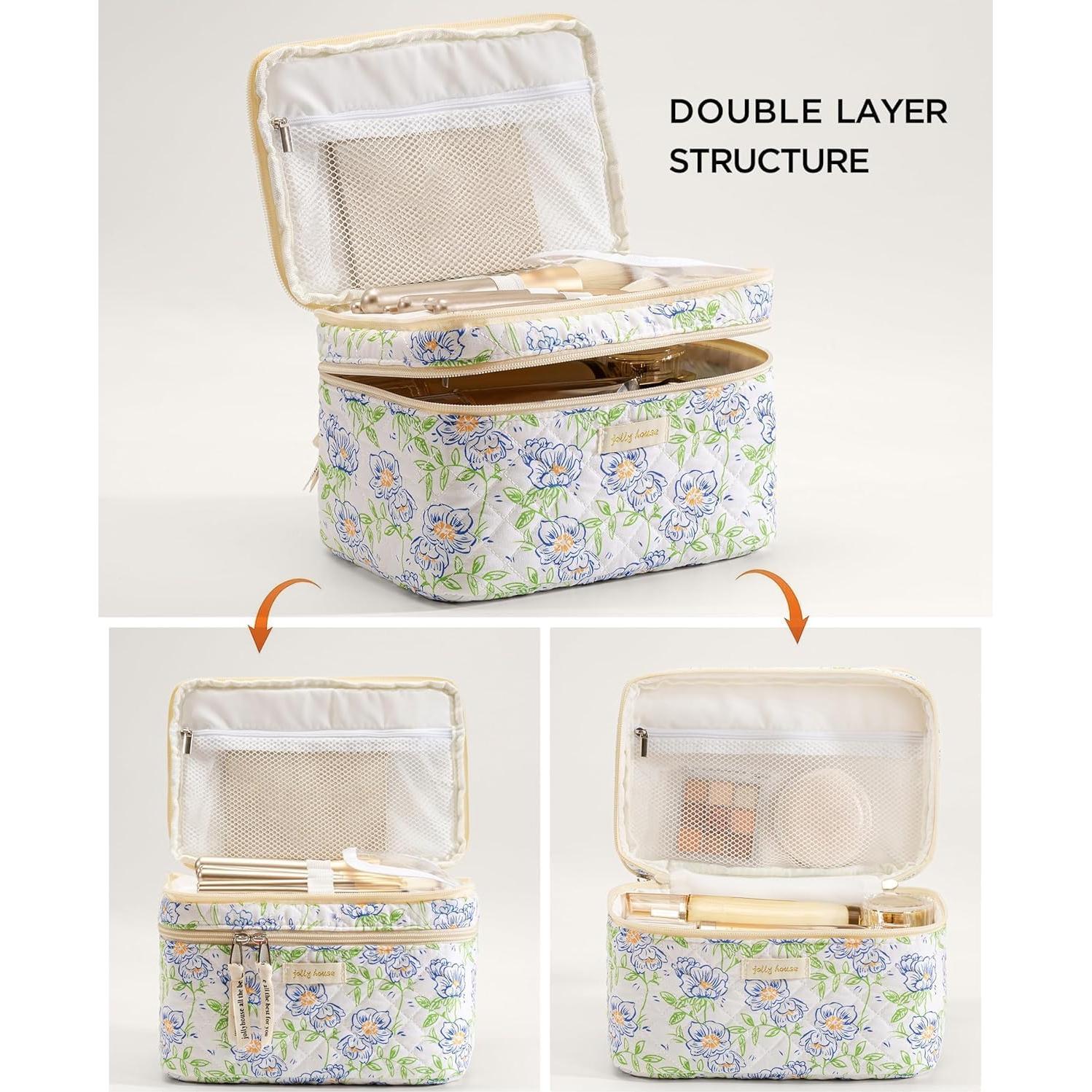 Bolsa de Maquillaje de Algodón HBselect 2 Piezas Grande