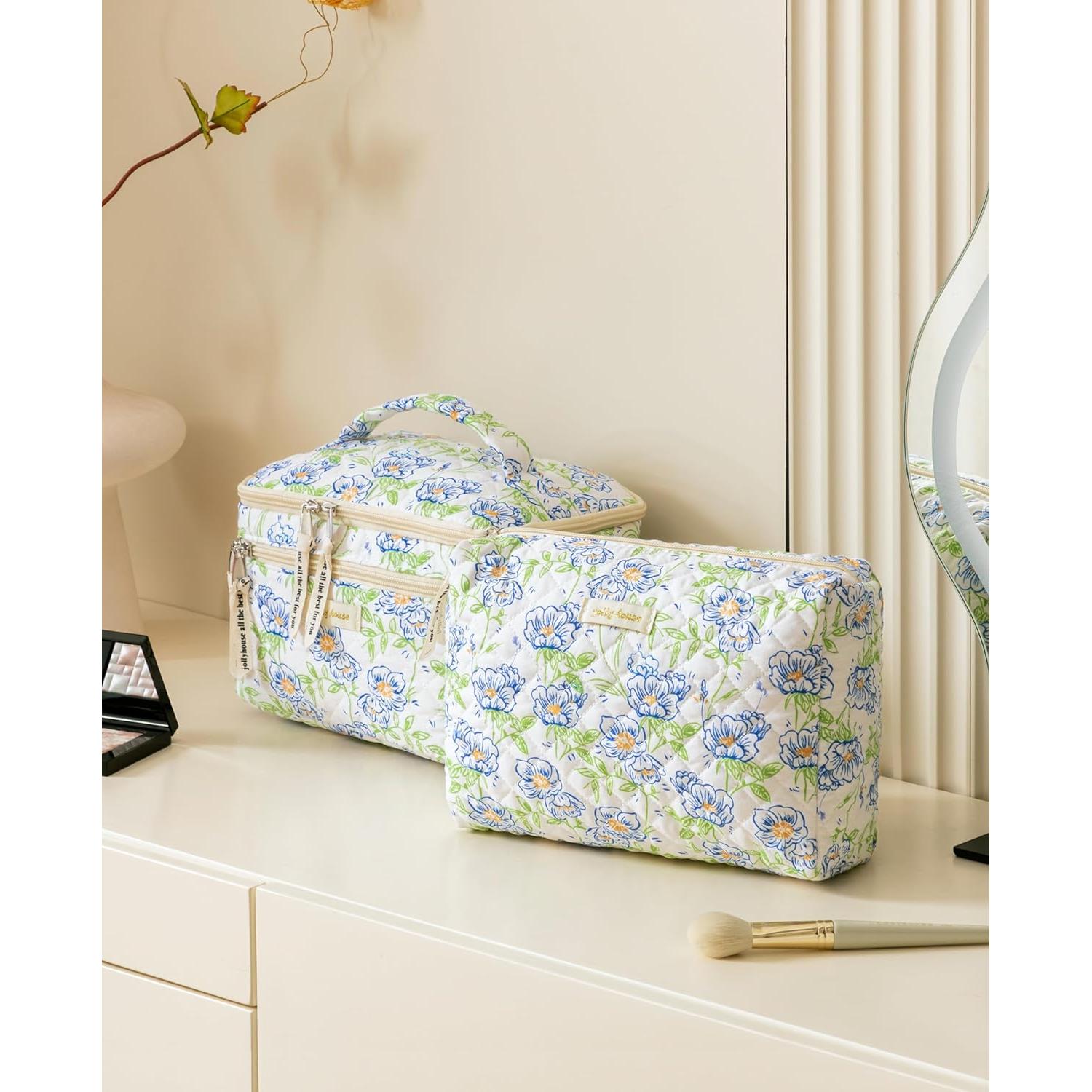 Bolsa de Maquillaje de Algodón HBselect 2 Piezas Grande